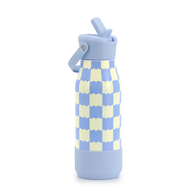 J World Flowee 22oz Insulated Water Bottle in Wiggle Blue — angle view 2 # color_Wiggle Blue