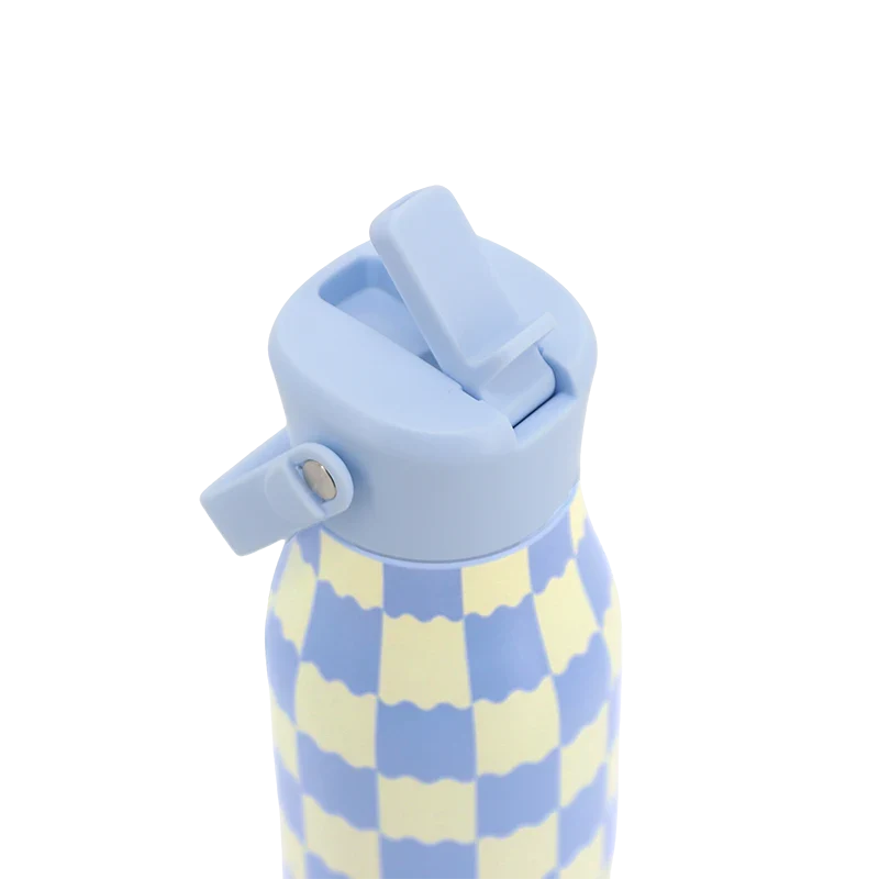 J World Flowee 22oz Insulated Water Bottle in Wiggle Blue — detail view # color_Wiggle Blue