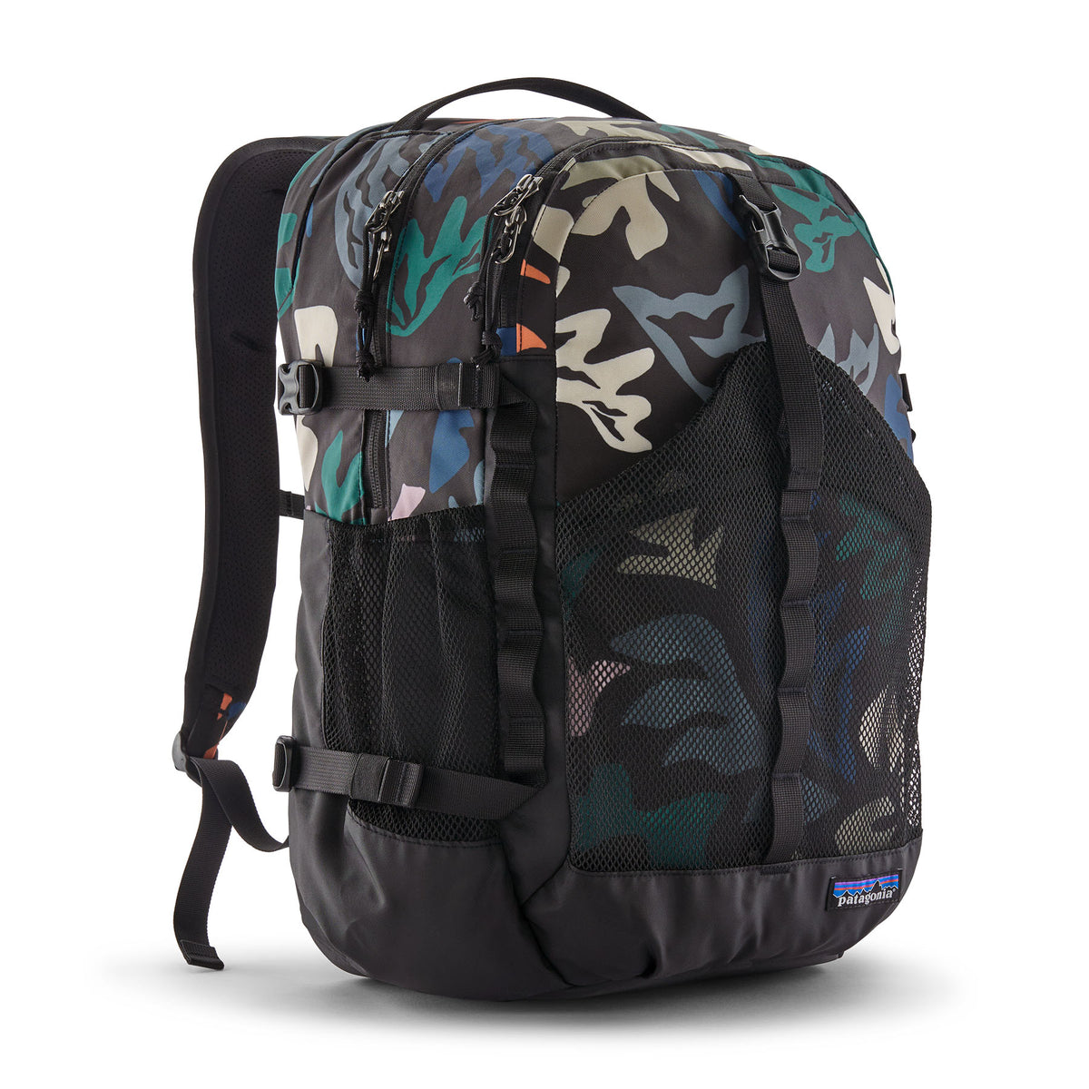 Patagonia Refugio Daypack 30L in Kaleido: Black — front view # color_Kaleido: Black