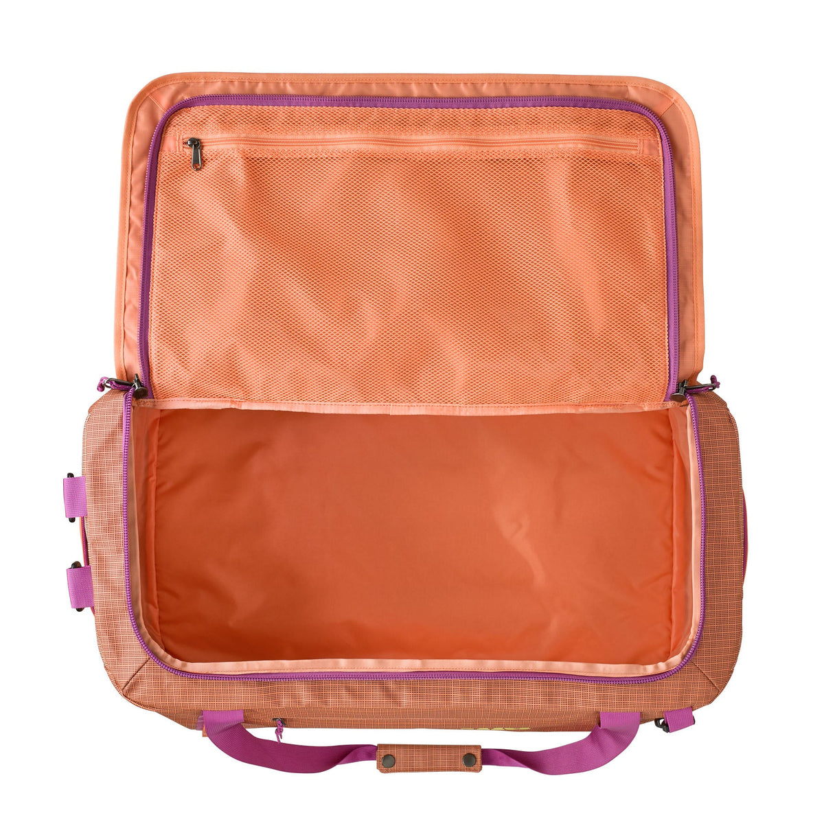 Patagonia Black Hole Duffel 55L in Peach Sherbet — interior view