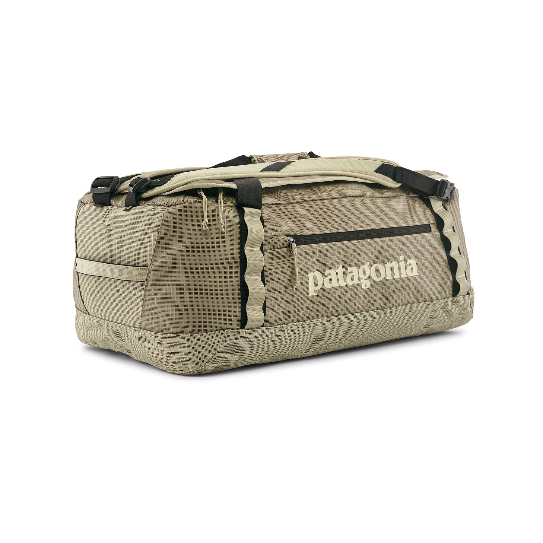 Patagonia Black Hole Duffel 55L in Weathered Stone — front view # color_Weathered Stone