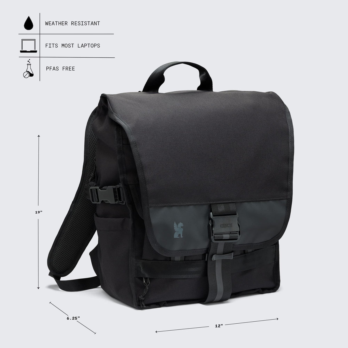Chrome Industries Warsaw Pack 30L in Black XRF — detail view 2