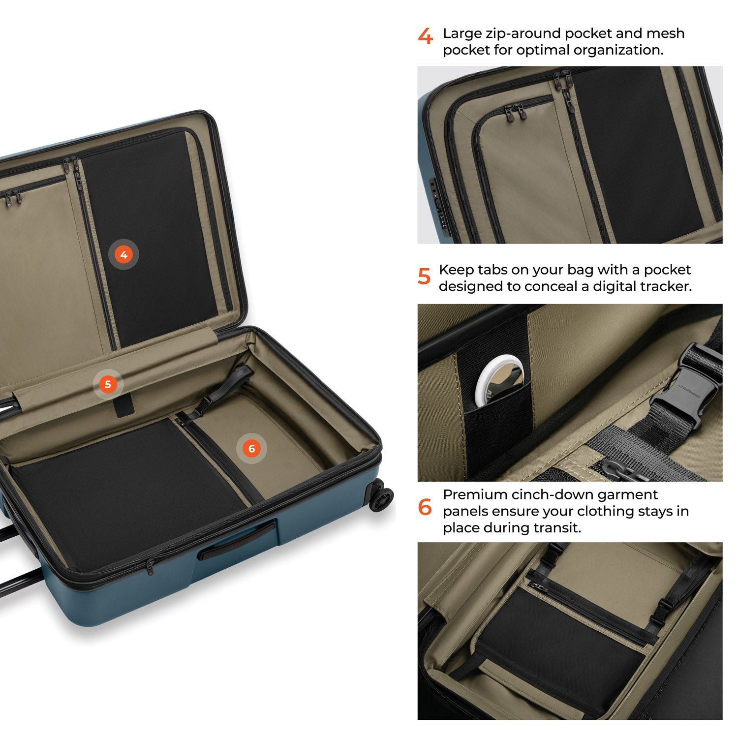 Briggs & Riley ZDX Large 30" Hardside Expandable Spinner in Ocean — detail view 2 # color_Ocean