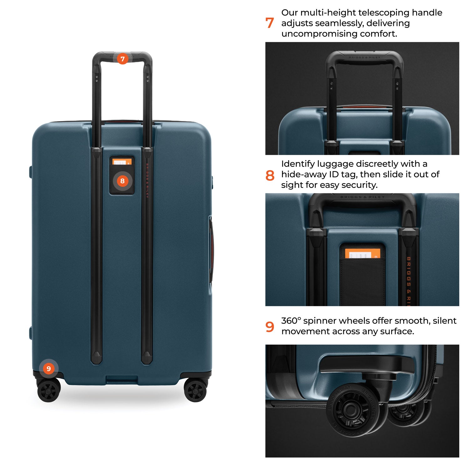 Briggs & Riley ZDX Large 30" Hardside Expandable Spinner in Ocean — detail view 3 # color_Ocean