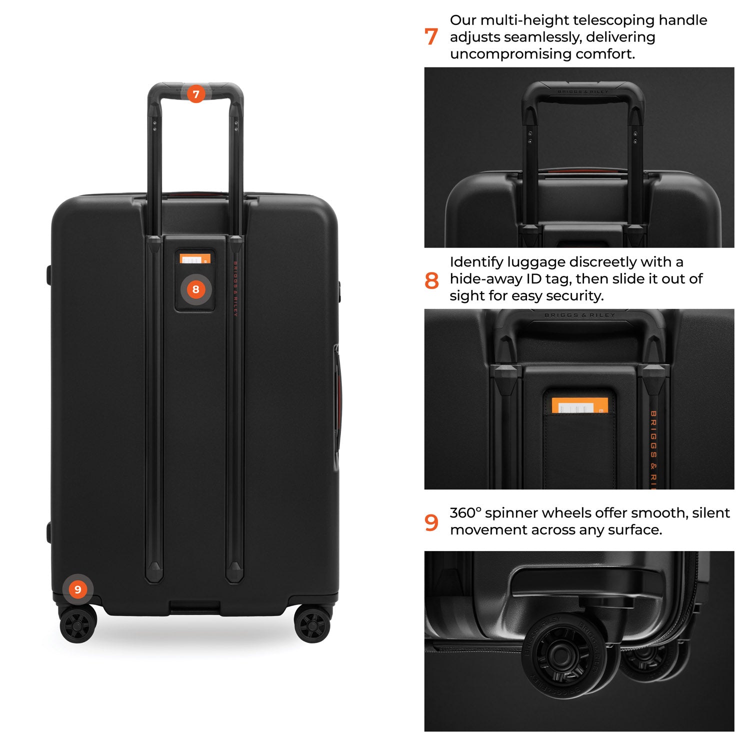 Briggs & Riley ZDX Large 30" Hardside Expandable Spinner in Black — detail view 3 # color_Black
