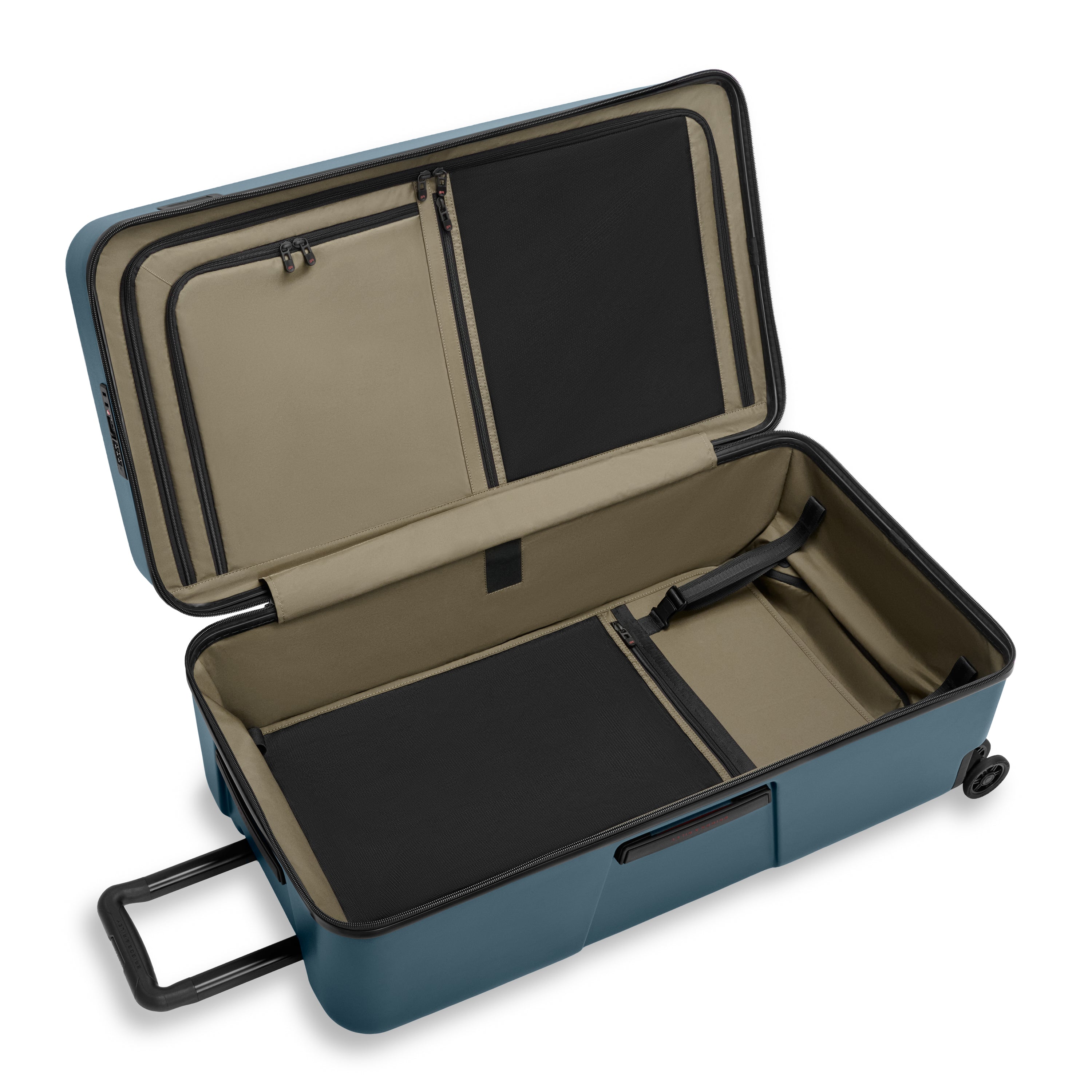 Briggs & Riley ZDX Extra Large 32" Hardside Trunk Spinner in Ocean — interior view # color_Ocean
