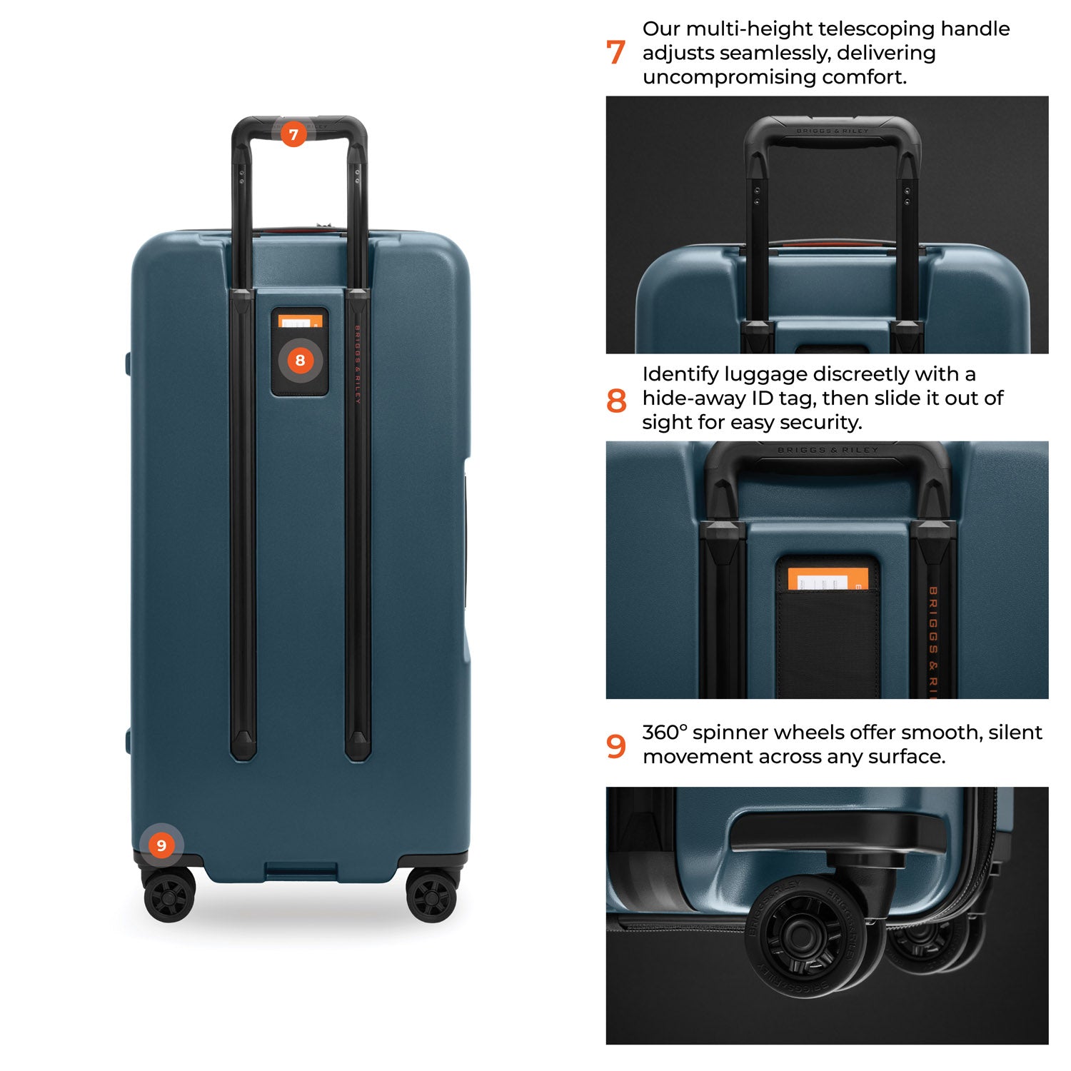 Briggs & Riley ZDX Extra Large 32" Hardside Trunk Spinner in Ocean — detail view 3 # color_Ocean