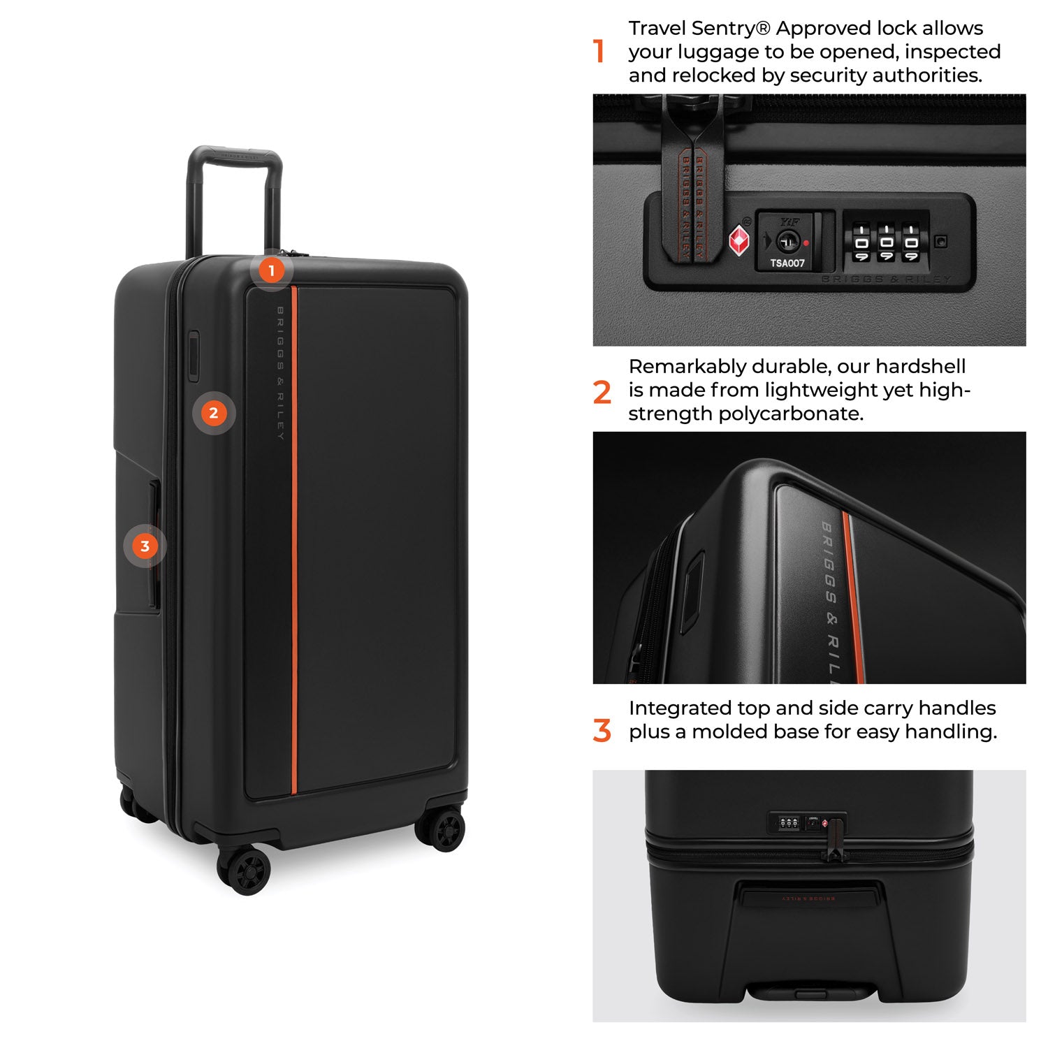 Briggs & Riley ZDX Extra Large 32" Hardside Trunk Spinner in Black — detail view # color_Black