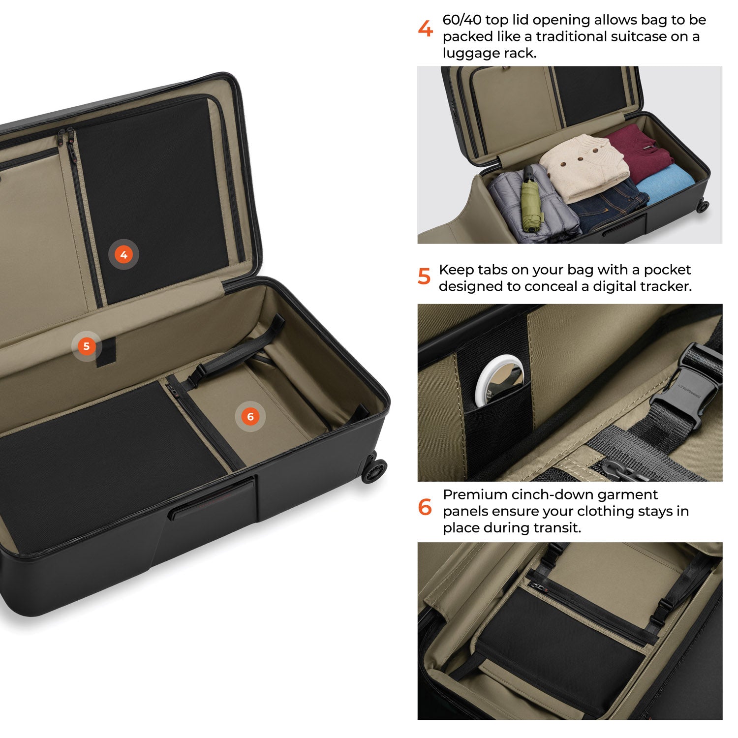 Briggs & Riley ZDX Extra Large 32" Hardside Trunk Spinner in Black — detail view 2 # color_Black