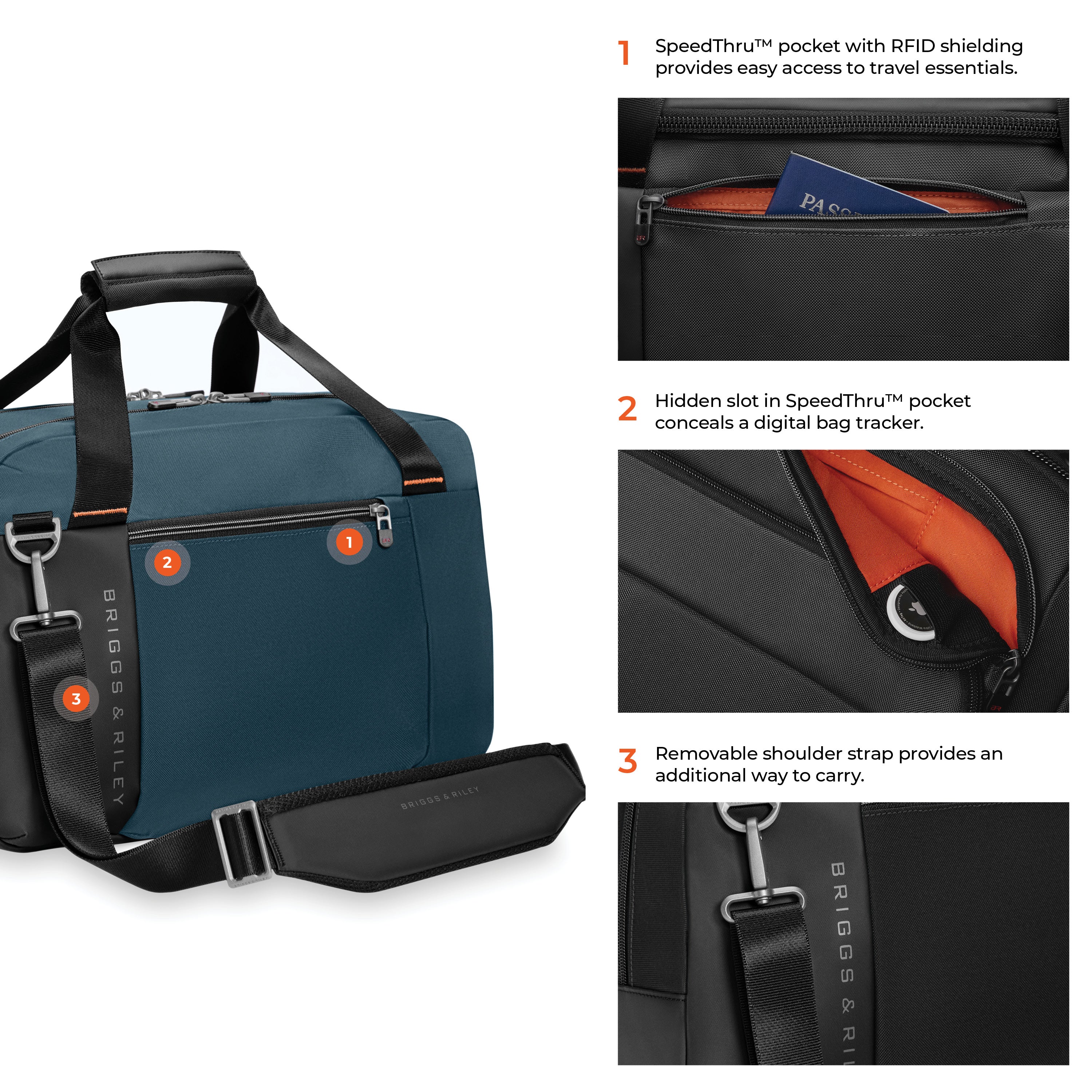 Briggs & Riley ZDX Underseat Cabin Bag - Ocean