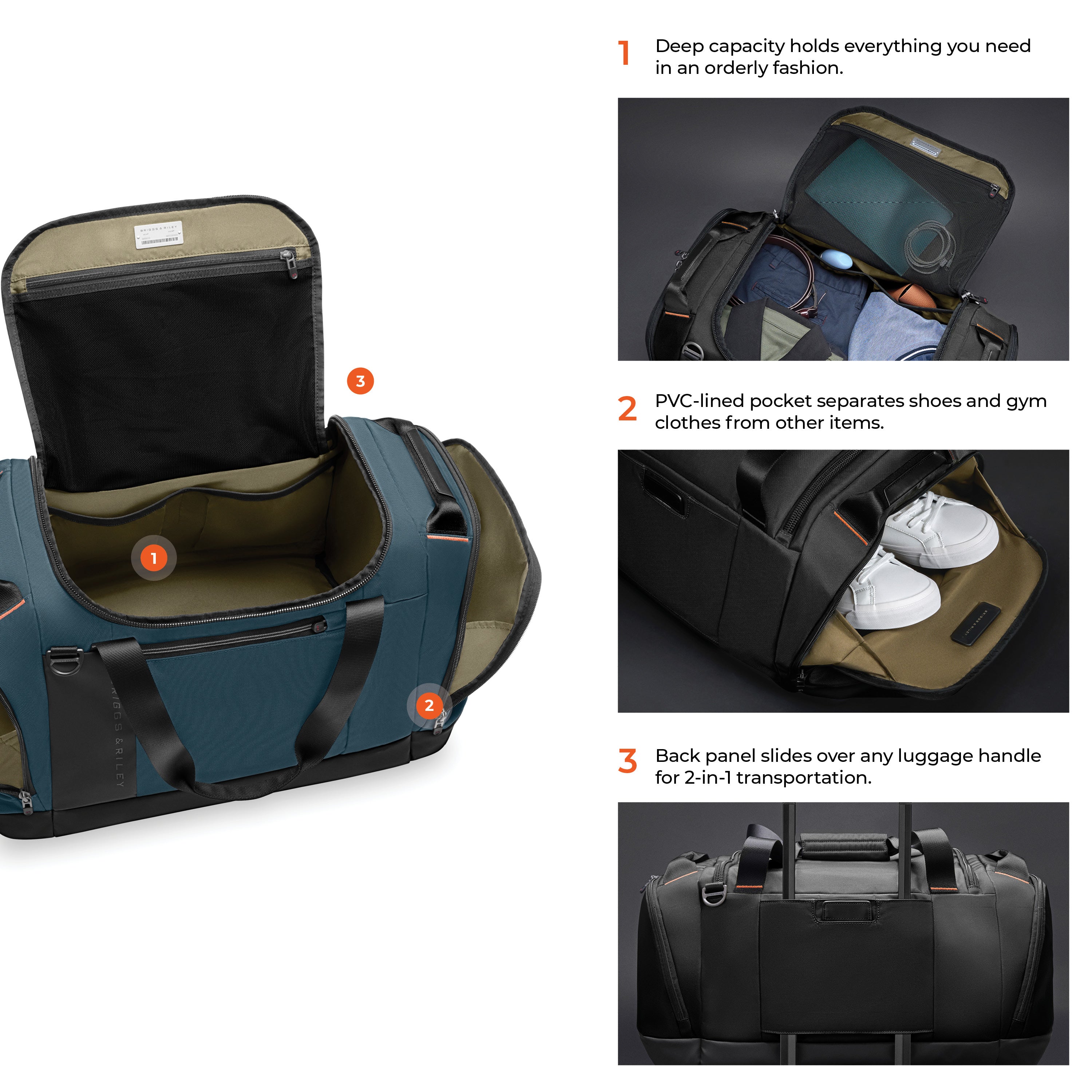 Briggs & Riley ZDX Large Duffle - Ocean
