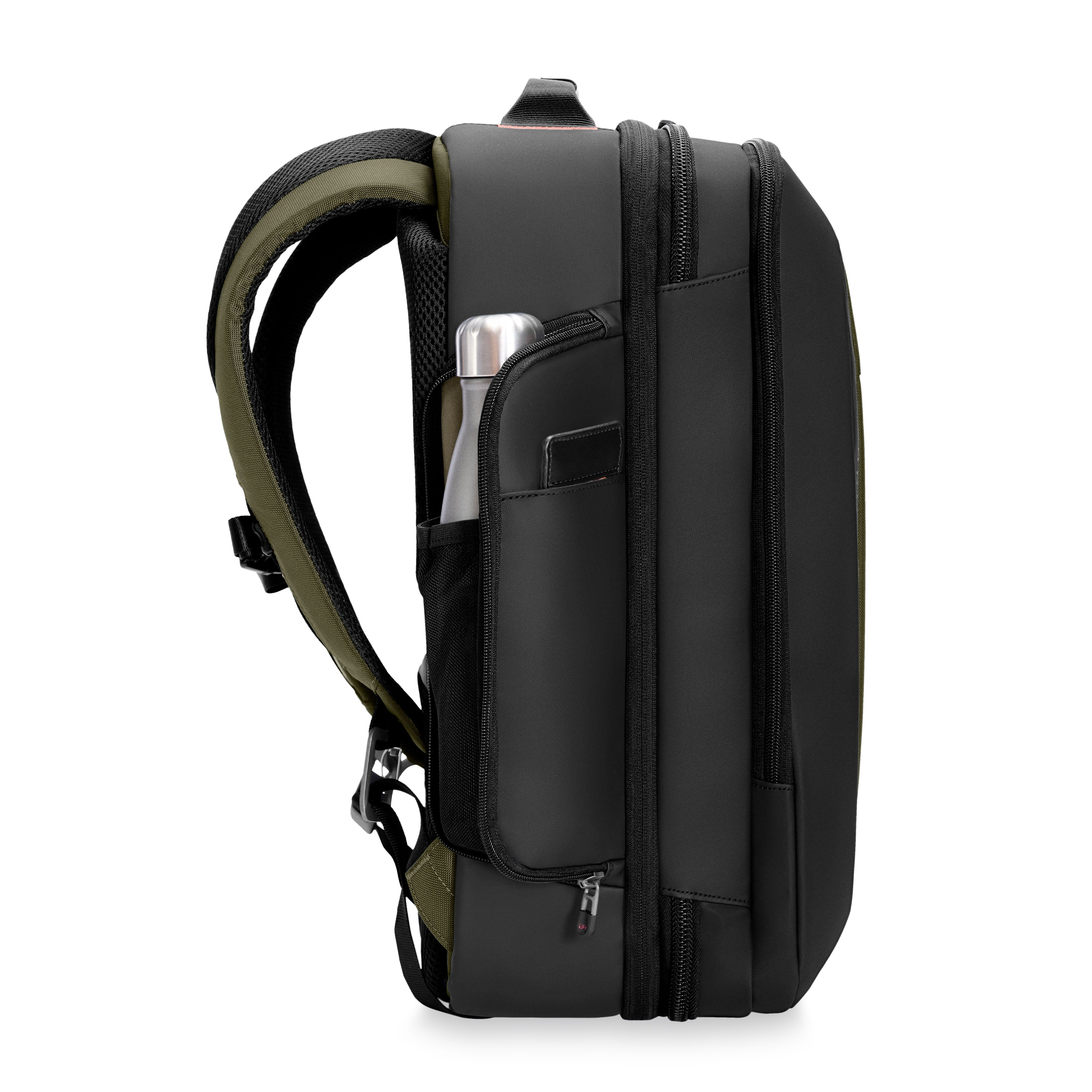 Briggs & Riley ZDX Medium Convertible Backpack Duffle in Hunter — side view 3 # color_Hunter