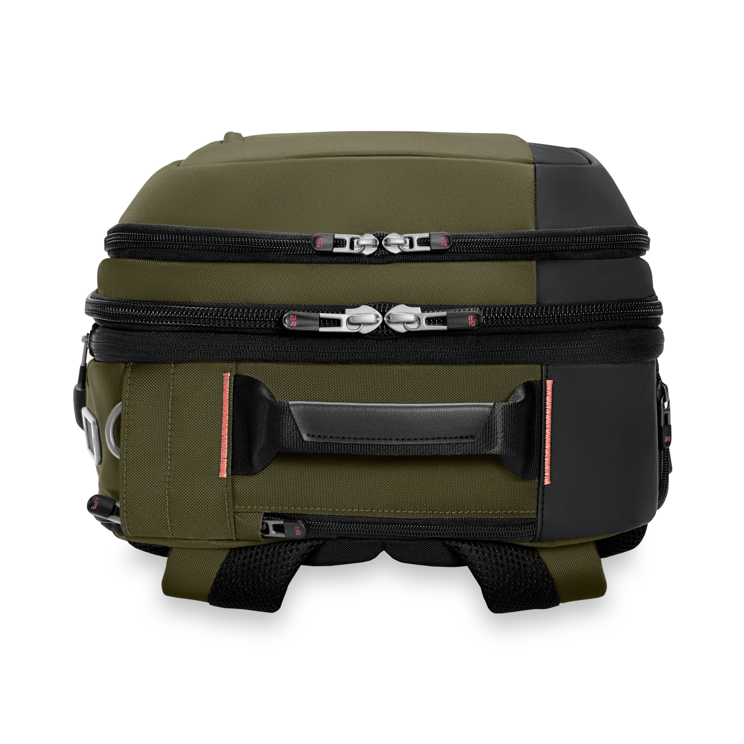 Briggs & Riley ZDX Medium Convertible Backpack Duffle in Hunter — top view # color_Hunter