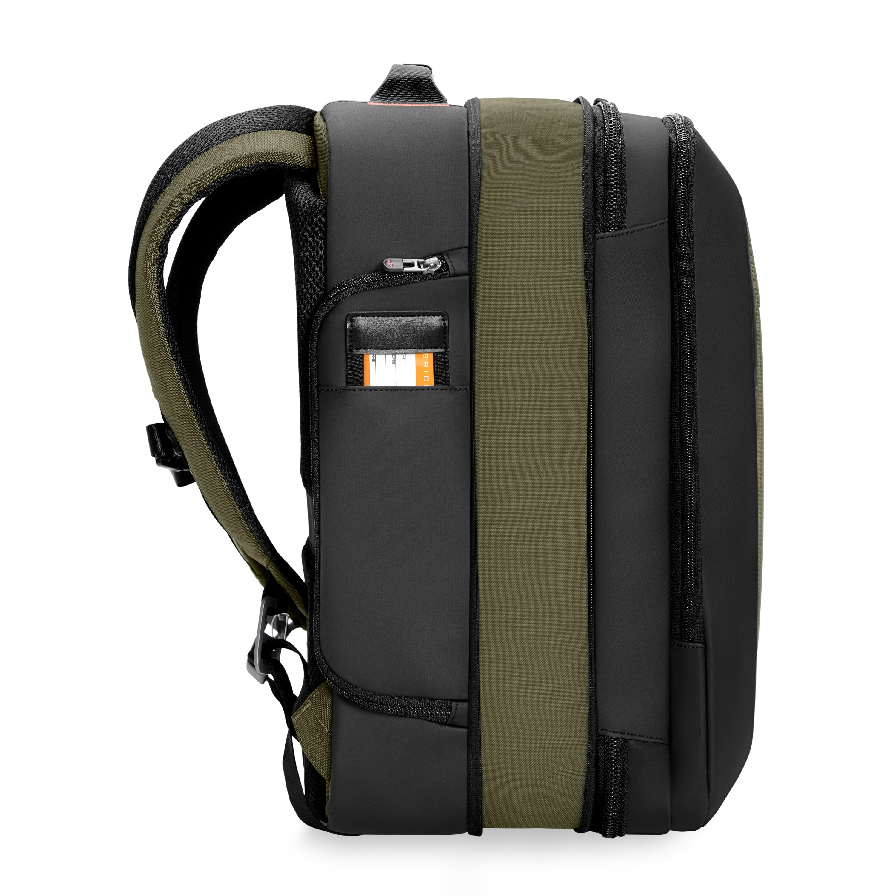 Briggs & Riley ZDX Medium Convertible Backpack Duffle in Hunter — side view 4 # color_Hunter