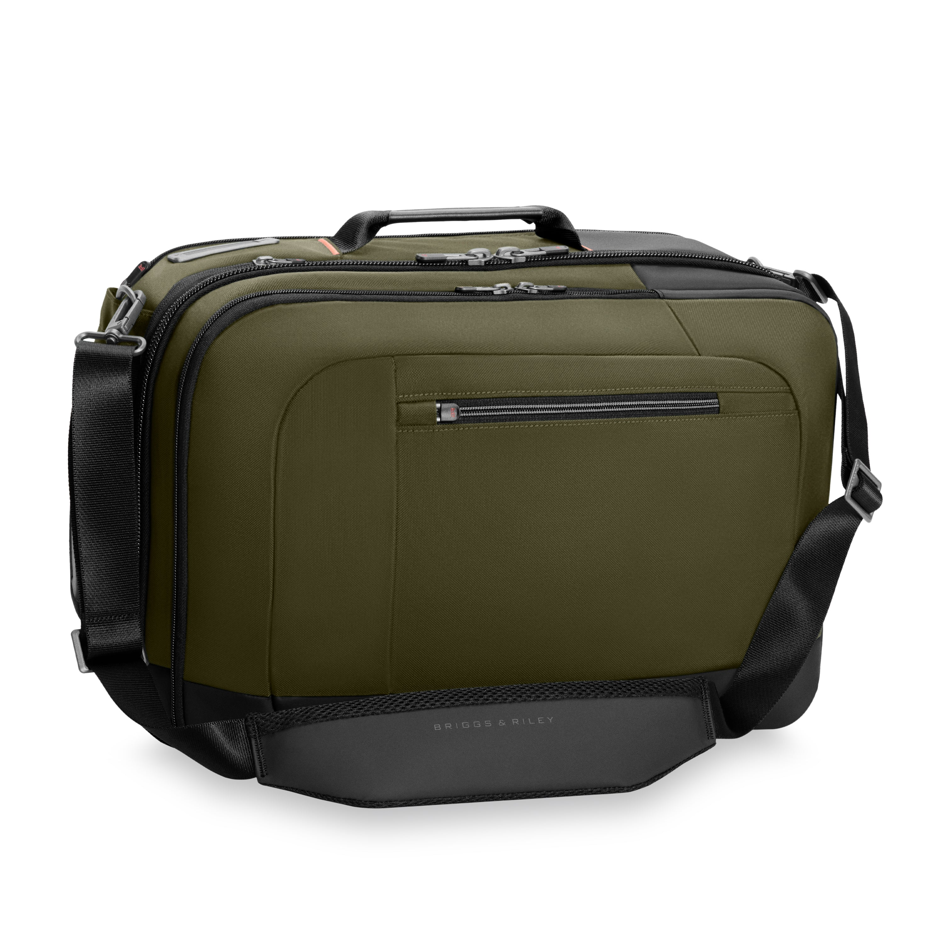 Briggs & Riley ZDX Medium Convertible Backpack Duffle in Hunter — angle view 2 # color_Hunter