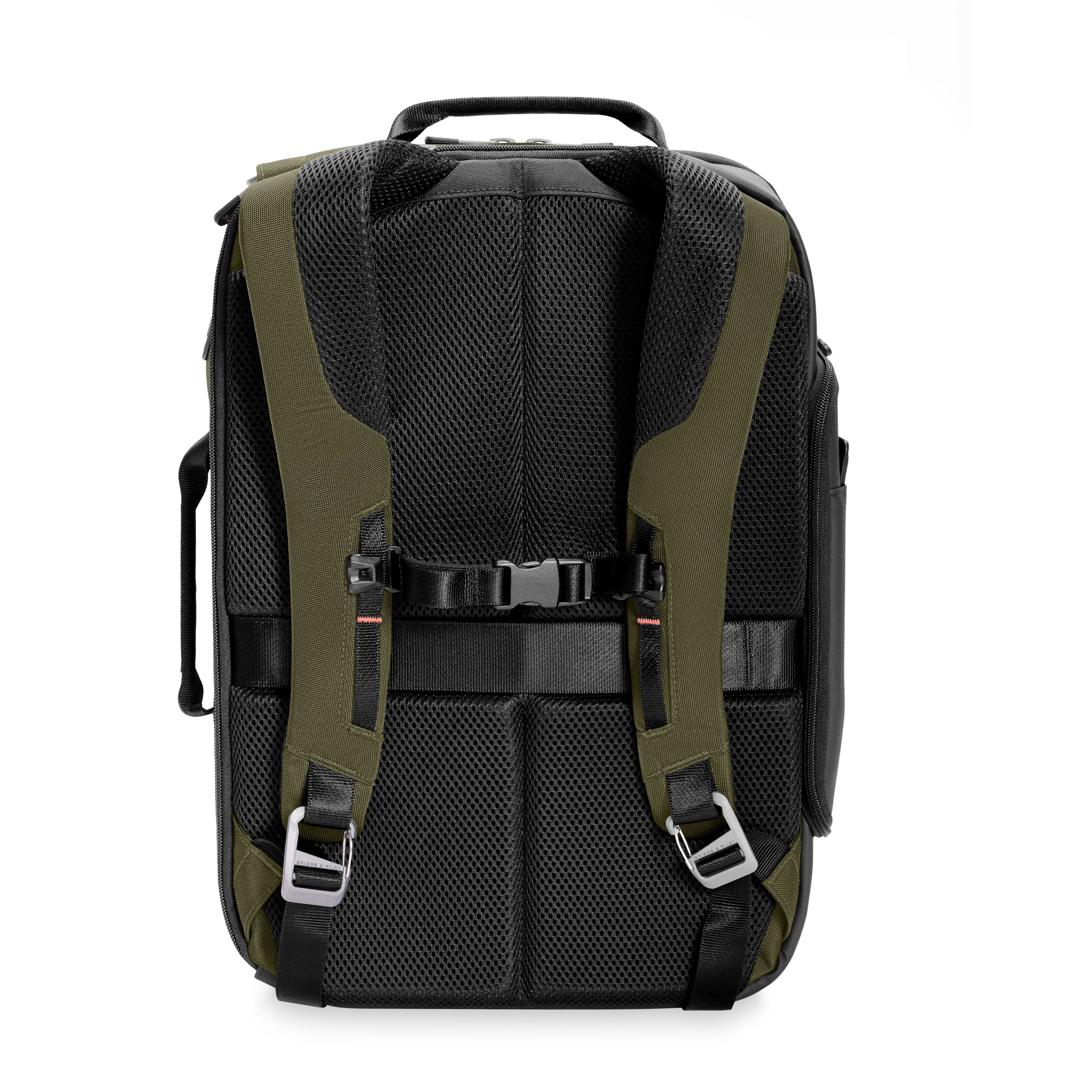 Briggs & Riley ZDX Medium Convertible Backpack Duffle in Hunter — back view # color_Hunter