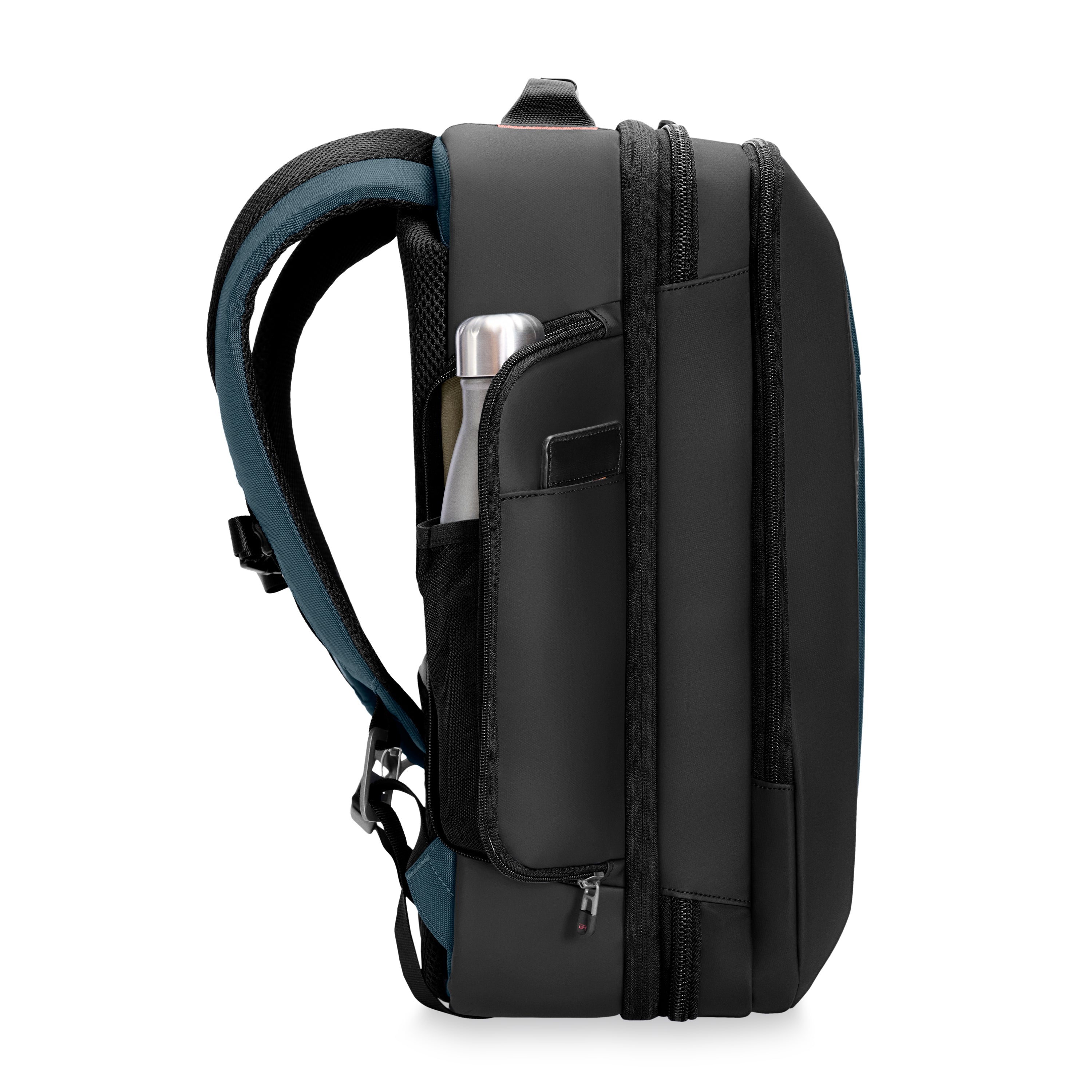 Briggs & Riley ZDX Medium Convertible Backpack Duffle in Ocean — side view 3 # color_Ocean