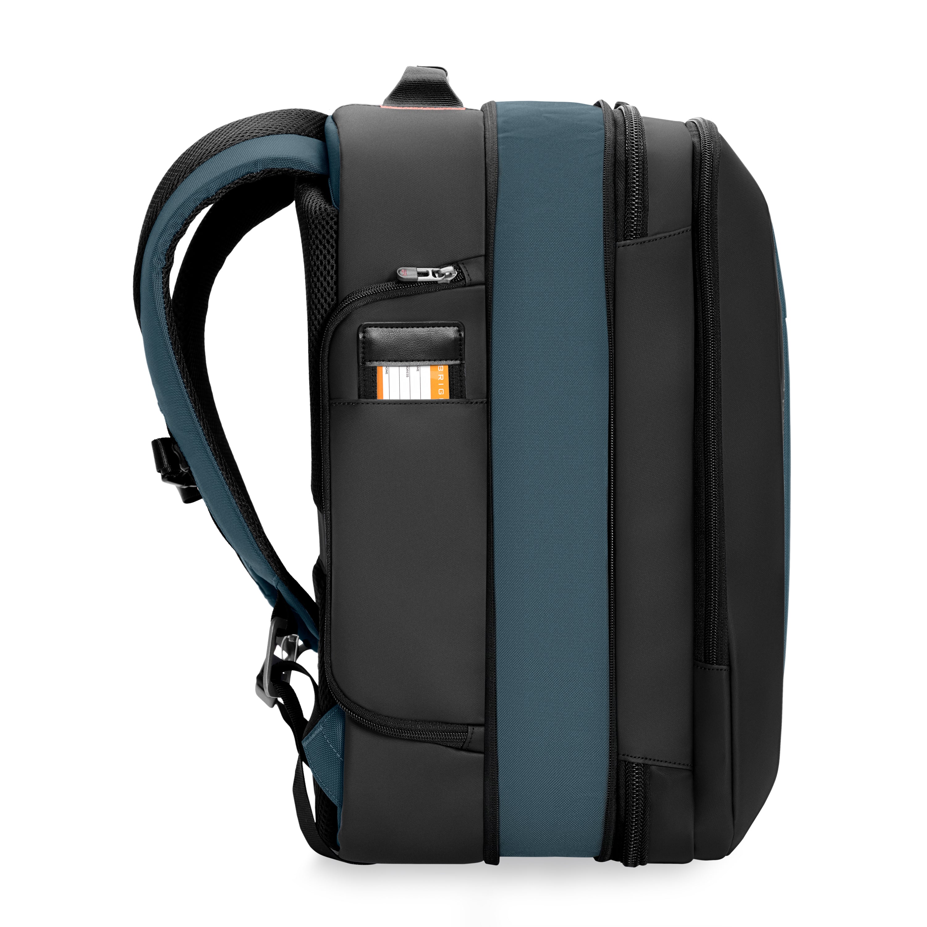 Briggs & Riley ZDX Medium Convertible Backpack Duffle in Ocean — side view 4 # color_Ocean