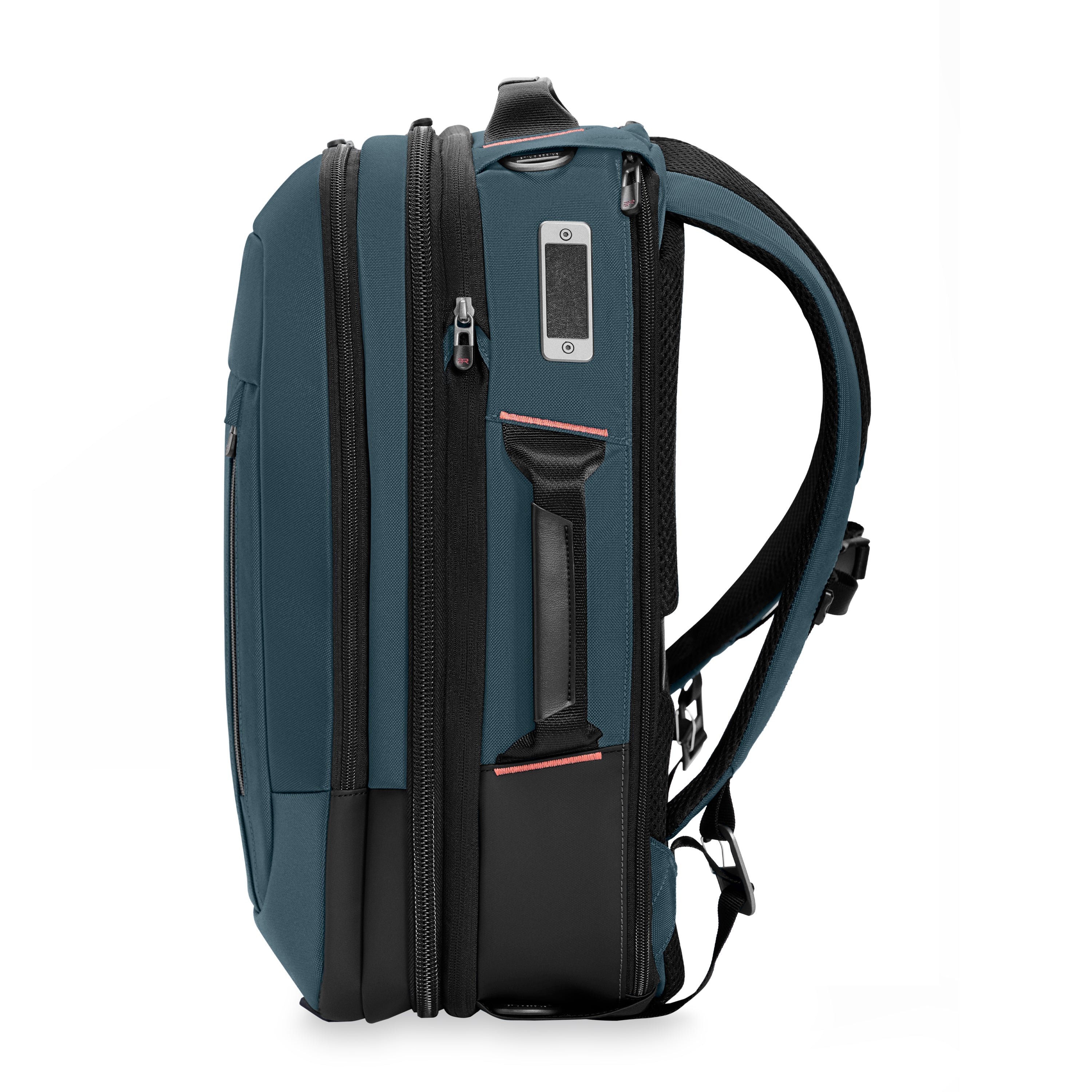 Briggs & Riley ZDX Medium Convertible Backpack Duffle in Ocean — side view # color_Ocean