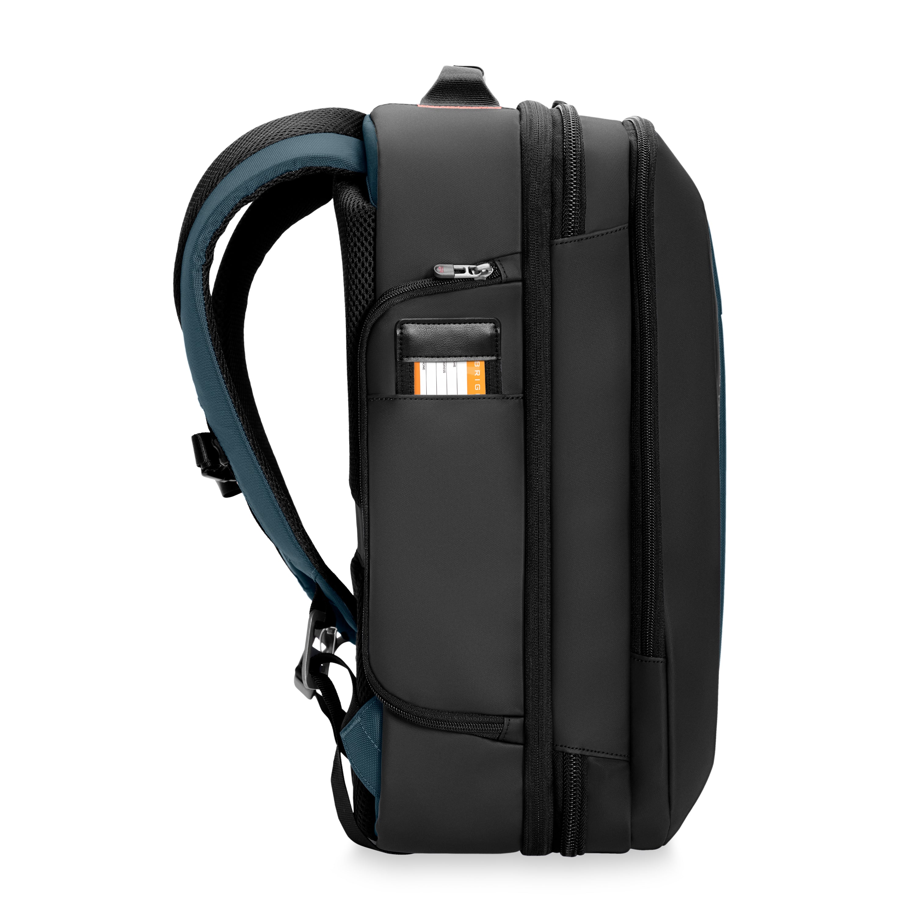 Briggs & Riley ZDX Medium Convertible Backpack Duffle in Ocean — side view 2 # color_Ocean