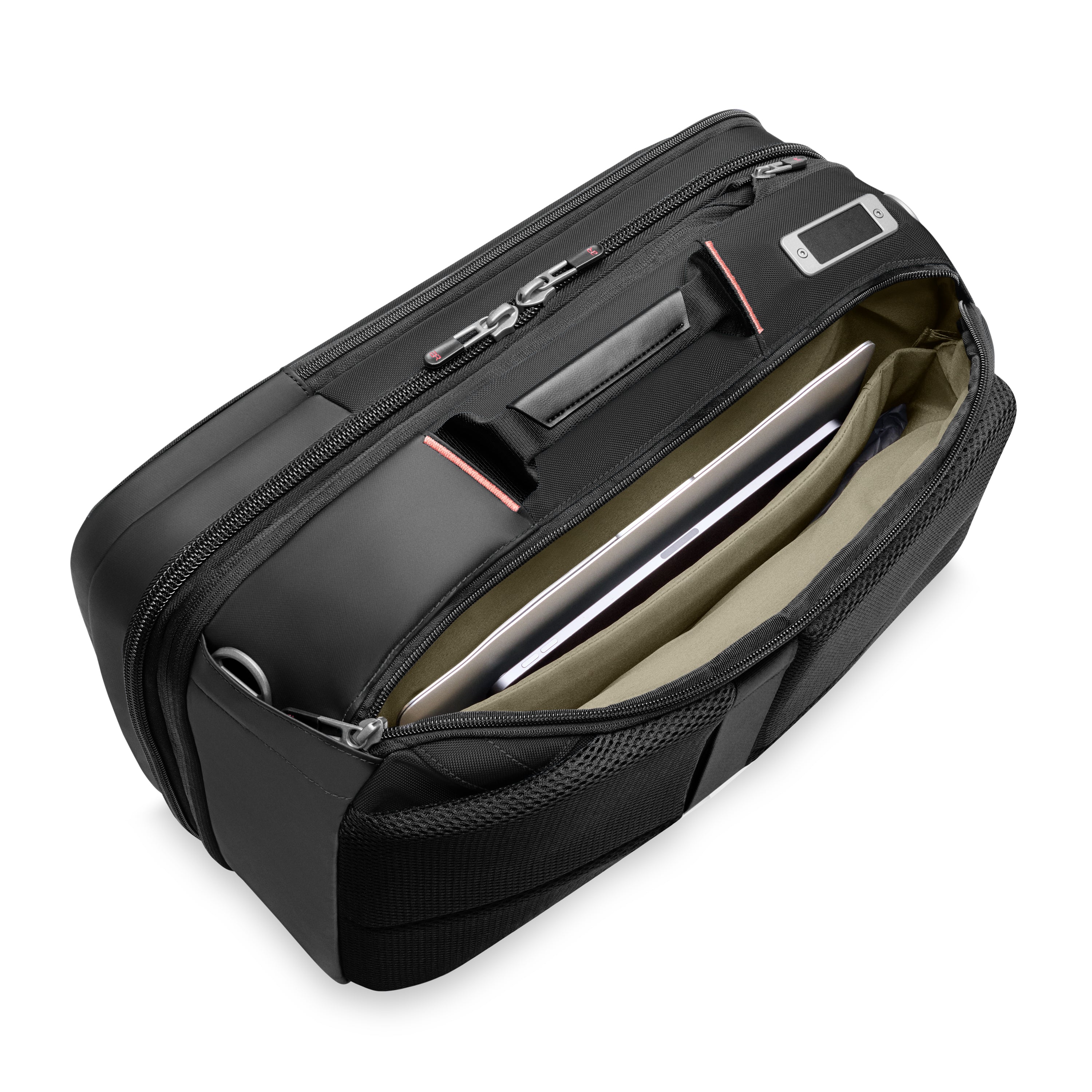 Briggs & Riley ZDX Medium Convertible Backpack Duffle in Black — interior view 5 # color_Black