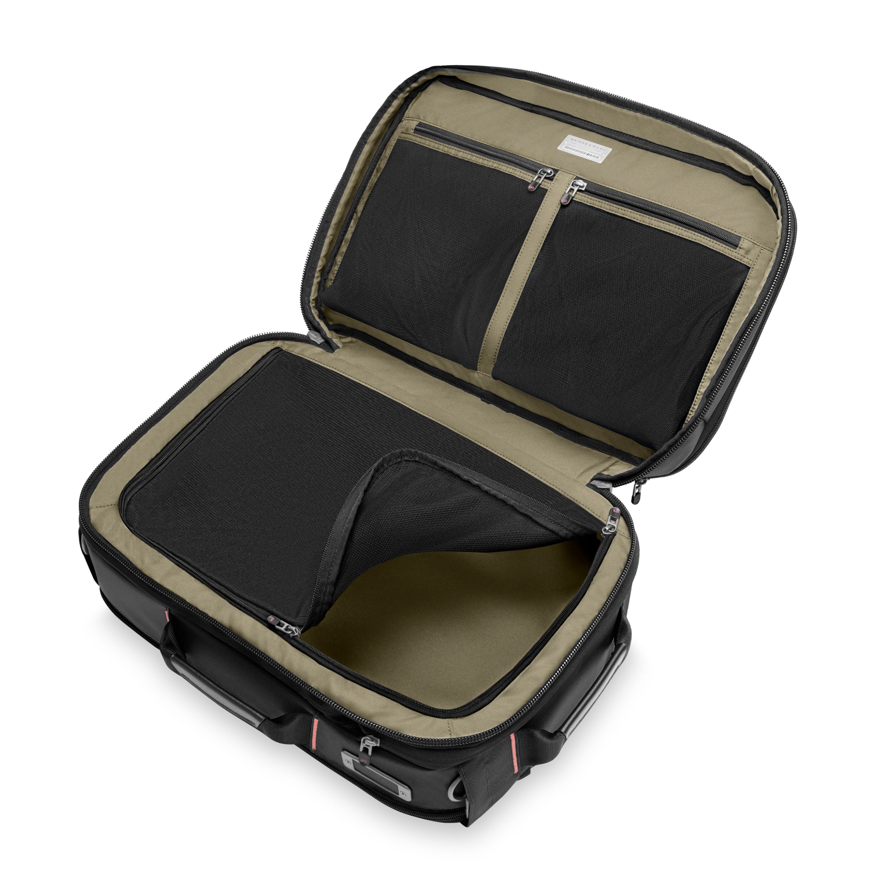 Briggs & Riley ZDX Medium Convertible Backpack Duffle in Black — interior view 6 # color_Black