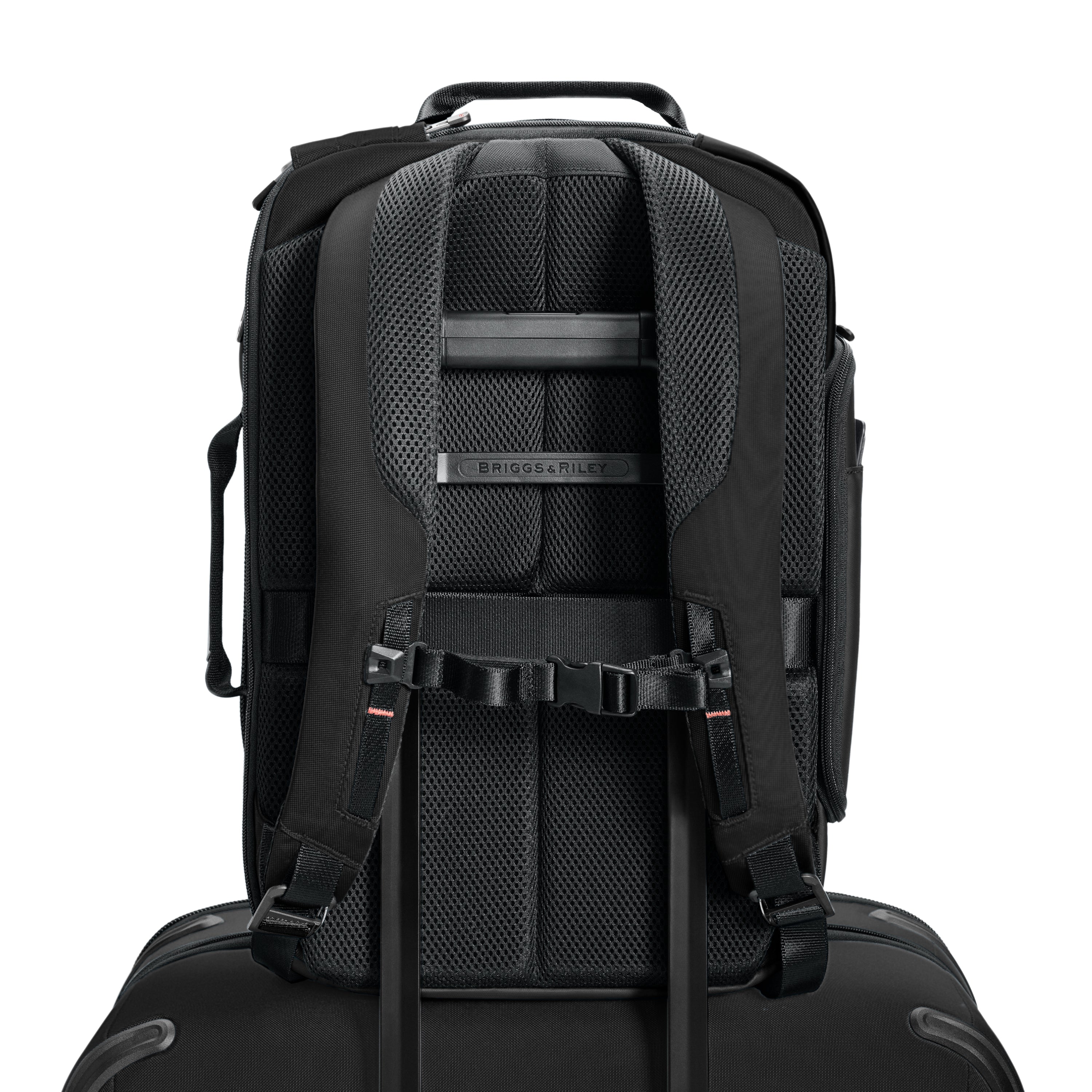 Briggs & Riley ZDX Medium Convertible Backpack Duffle in Black — back view 3 # color_Black