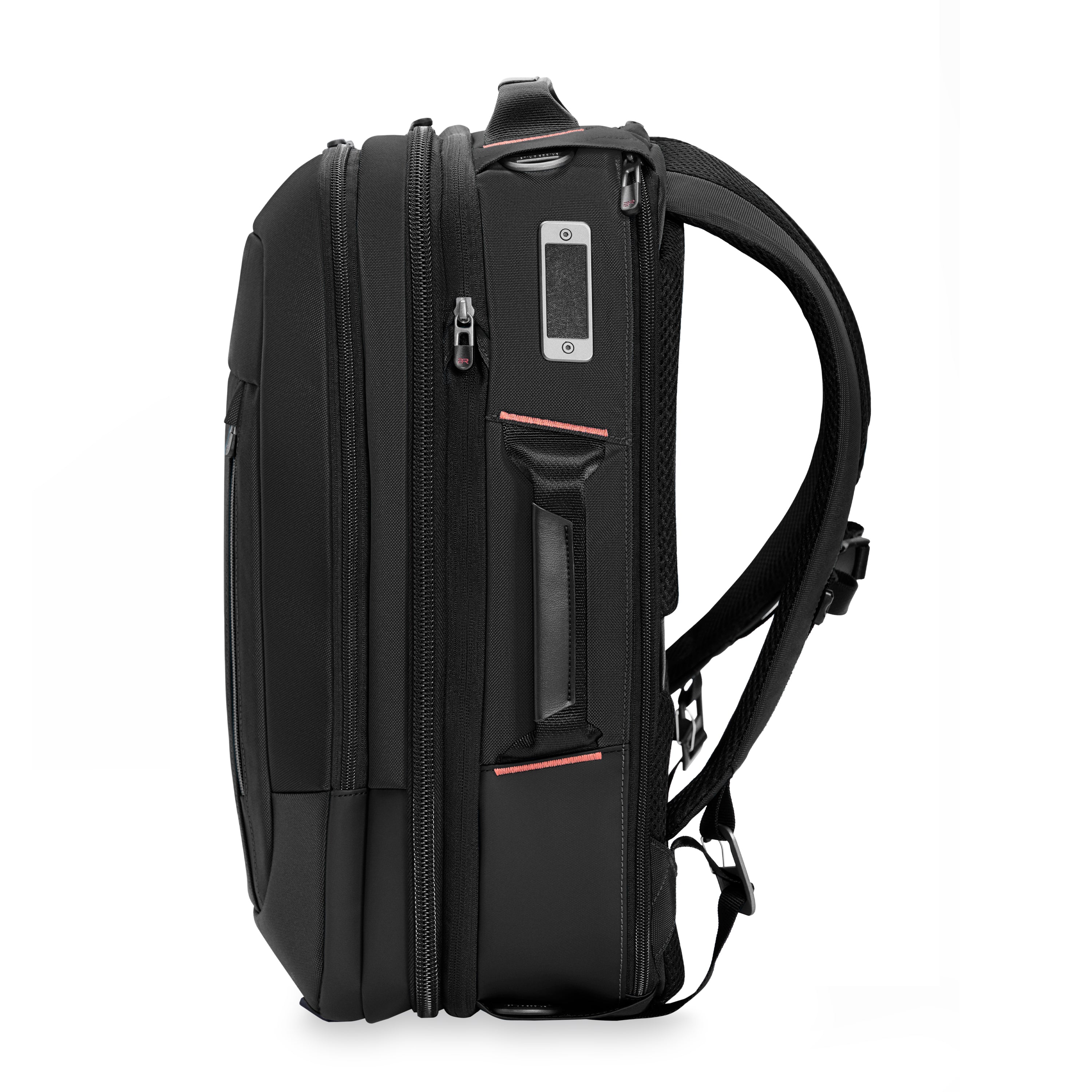 Briggs & Riley ZDX Medium Convertible Backpack Duffle in Black — side view # color_Black