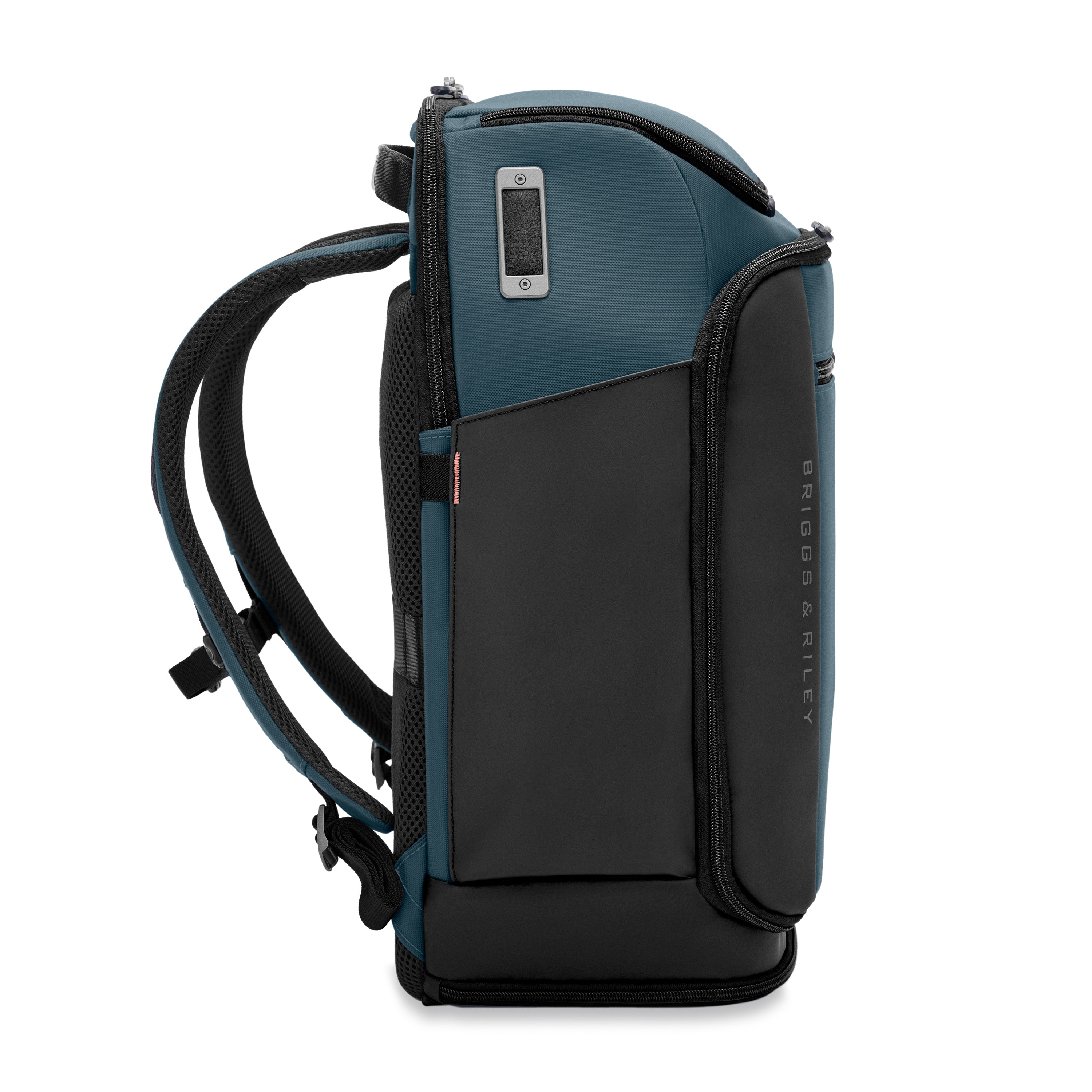 Briggs & Riley ZDX U-Zip Travel Backpack in Ocean — side view # color_Ocean