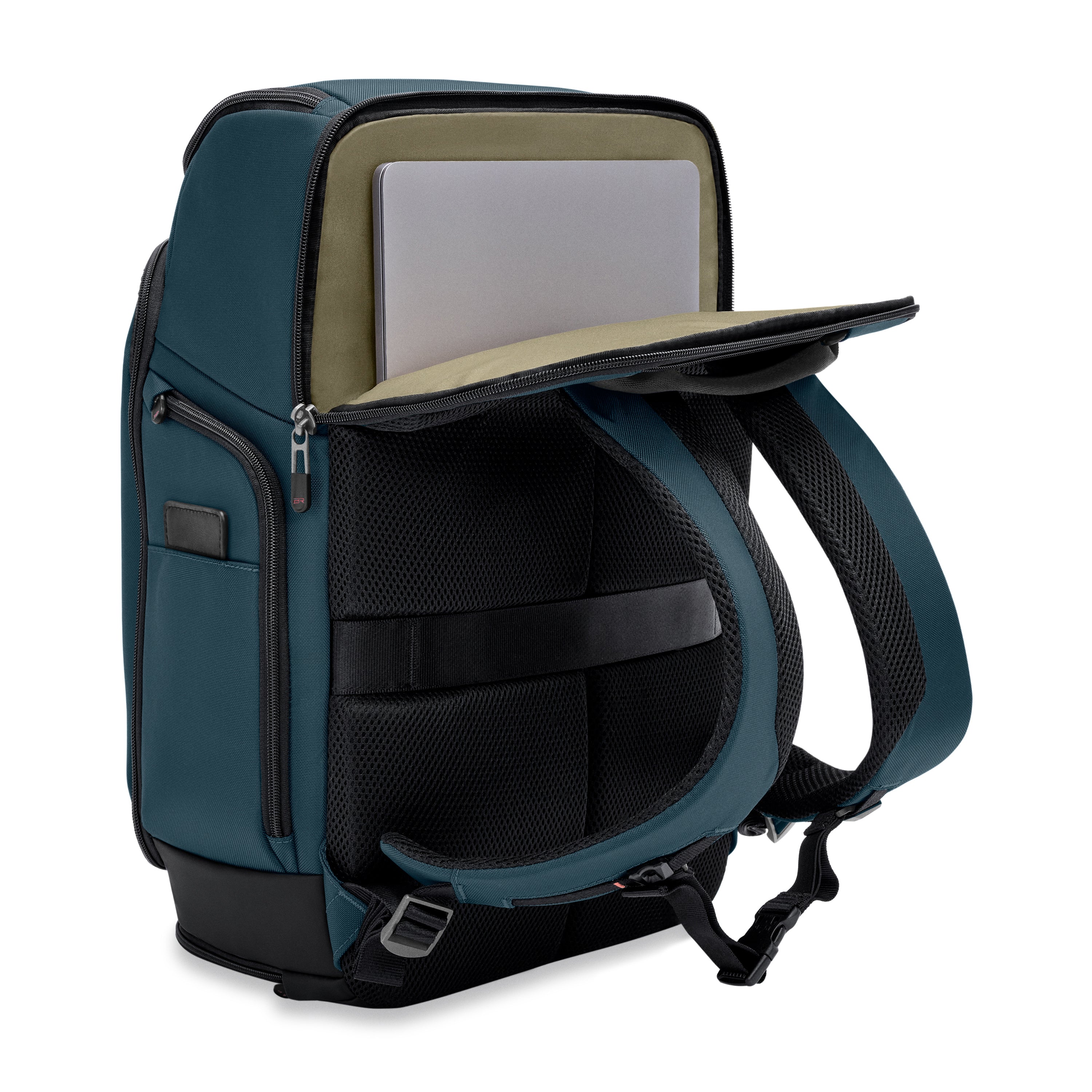 Briggs & Riley ZDX U-Zip Travel Backpack in Ocean — interior view 7 # color_Ocean