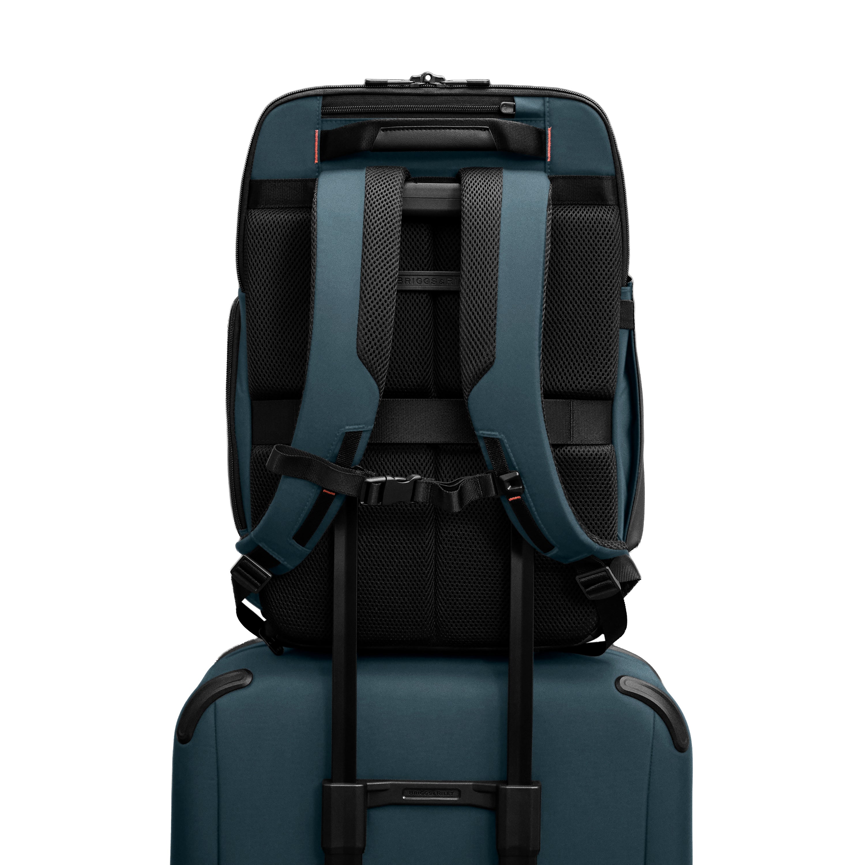 Briggs & Riley ZDX U-Zip Travel Backpack in Ocean — back view 4 # color_Ocean