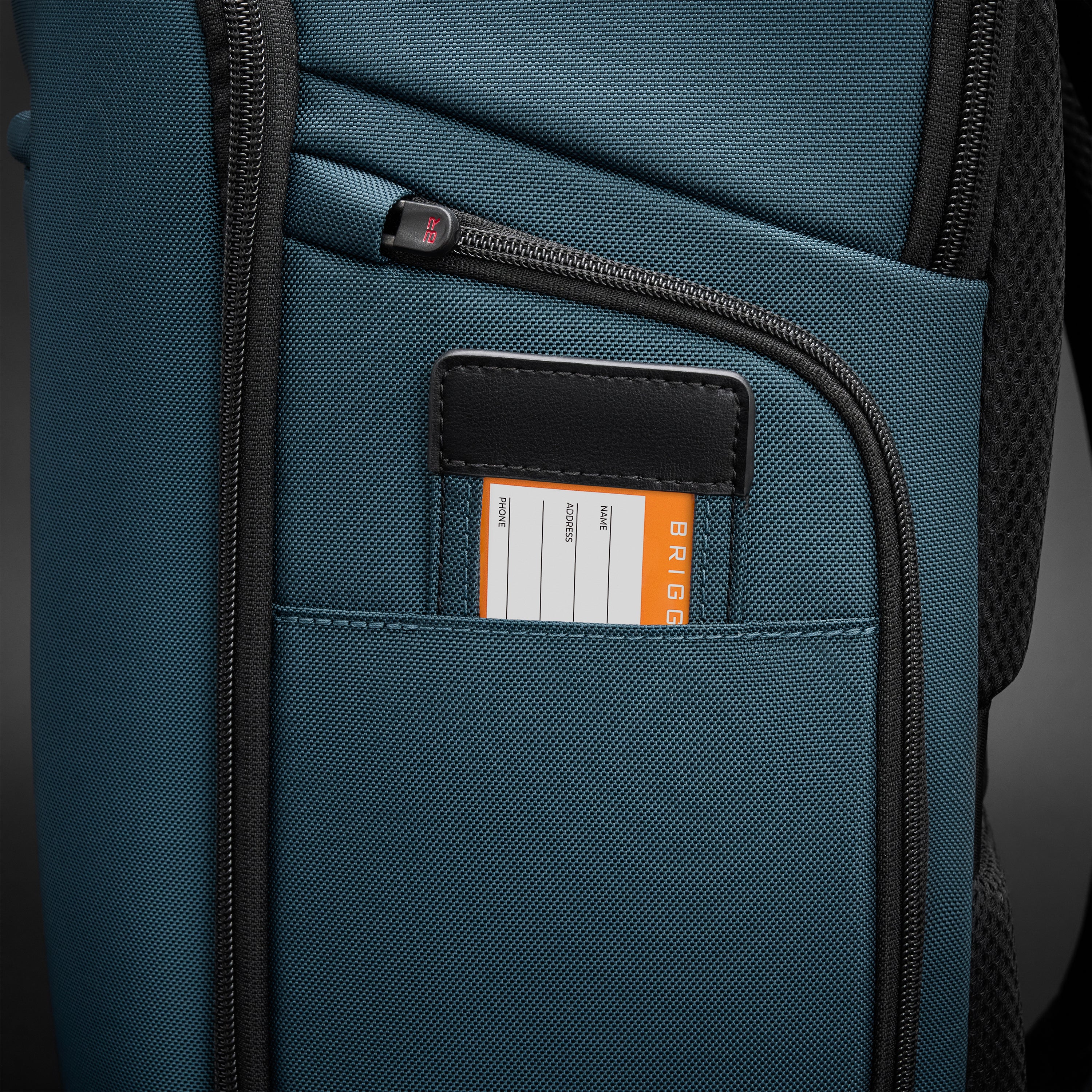 Briggs & Riley ZDX U-Zip Travel Backpack in Ocean — detail view 4 # color_Ocean