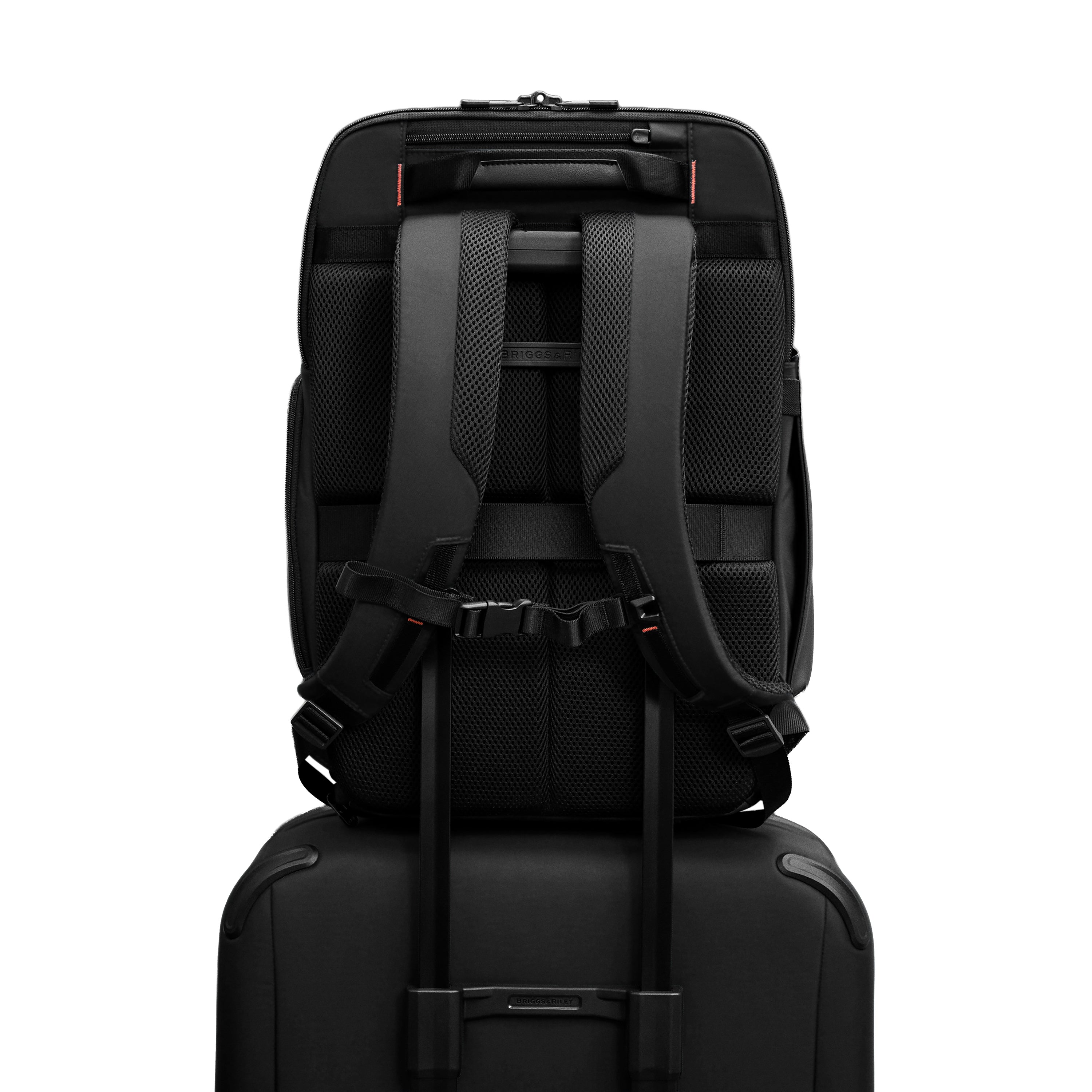 Briggs & Riley ZDX U-Zip Travel Backpack in Black — back view 2 # color_Black
