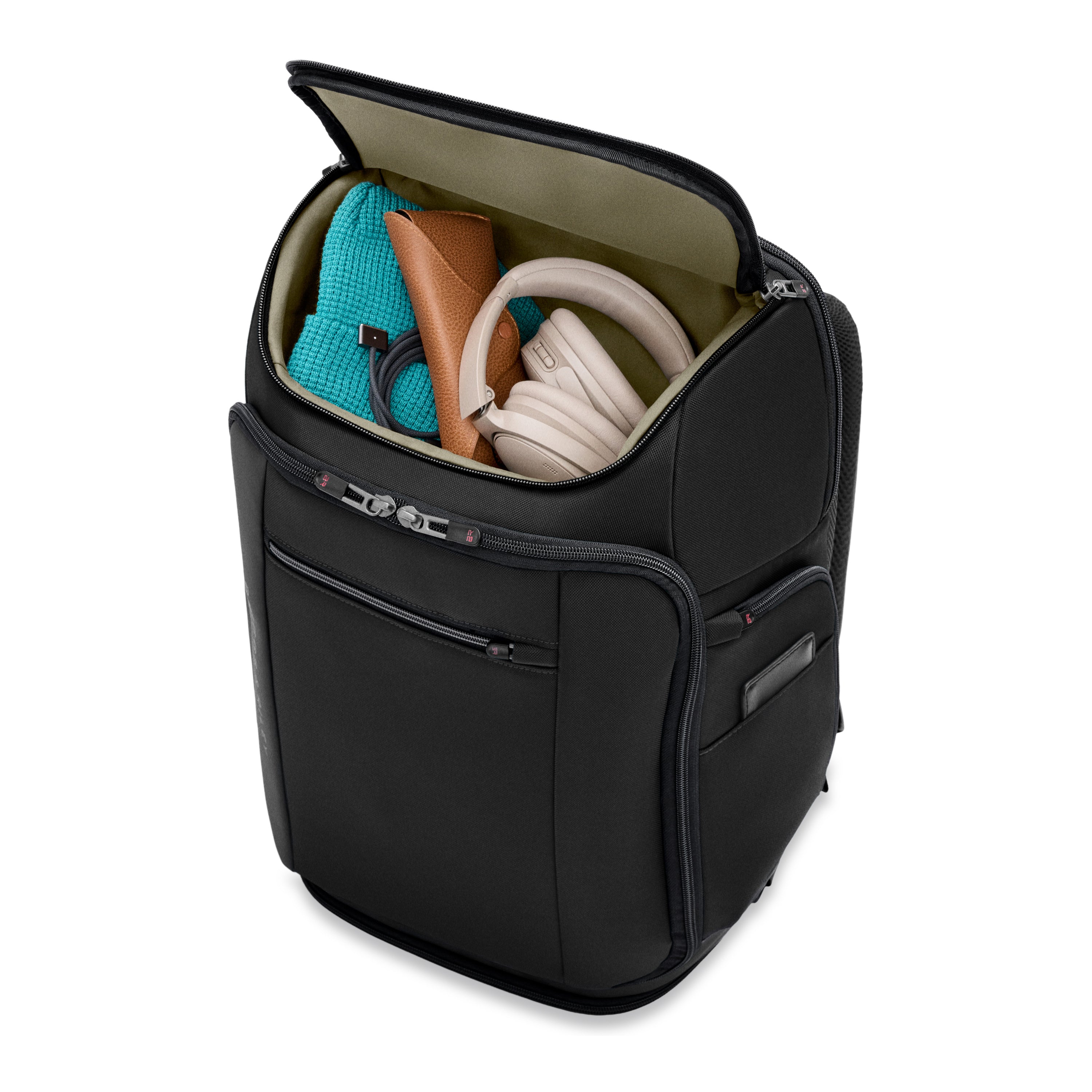 Briggs & Riley ZDX U-Zip Travel Backpack in Black — interior view 5 # color_Black