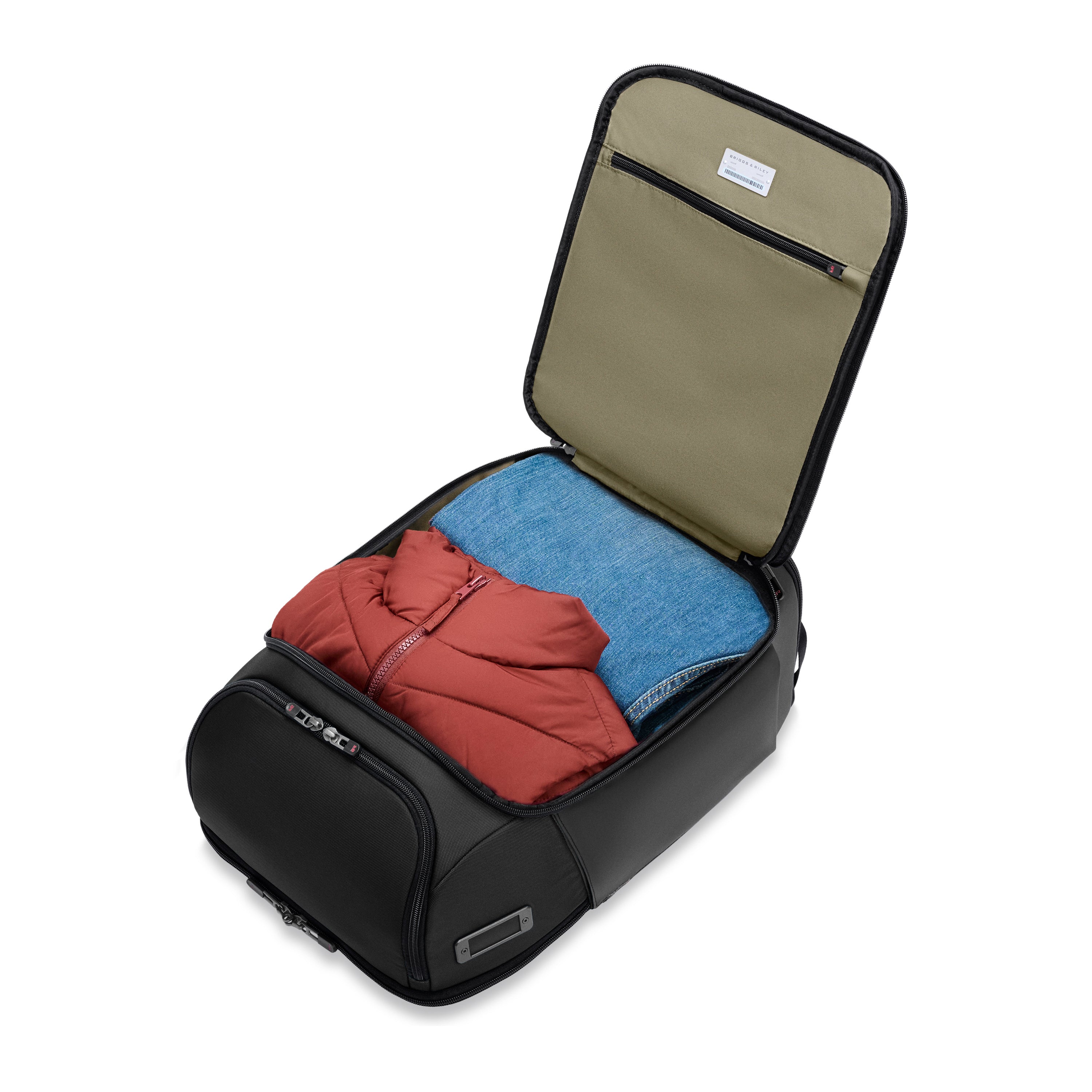 Briggs & Riley ZDX U-Zip Travel Backpack in Black — interior view 6 # color_Black