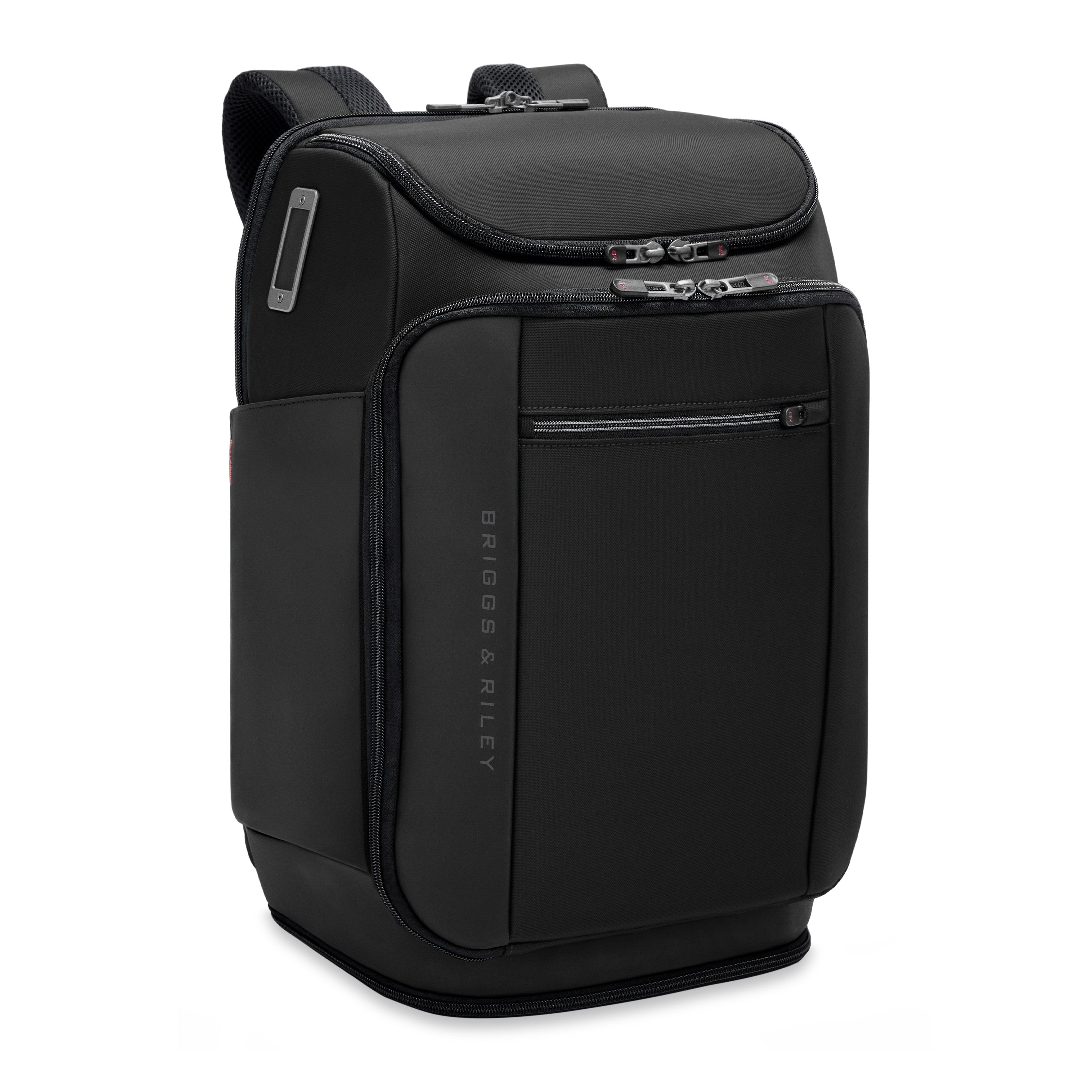 Briggs & Riley ZDX U-Zip Travel Backpack in Black — angle view 3 # color_Black