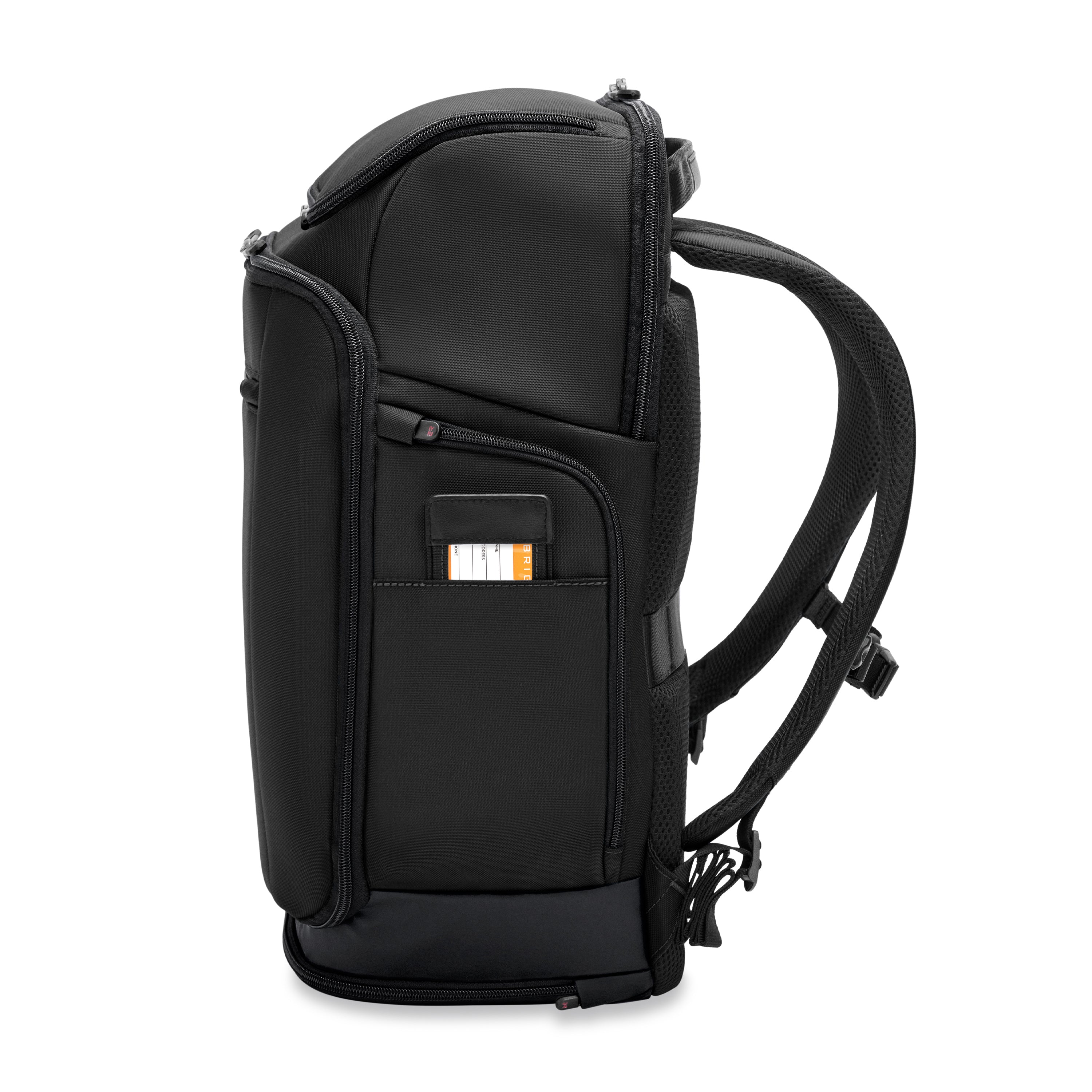 Briggs & Riley ZDX U-Zip Travel Backpack in Black — side view 3 # color_Black