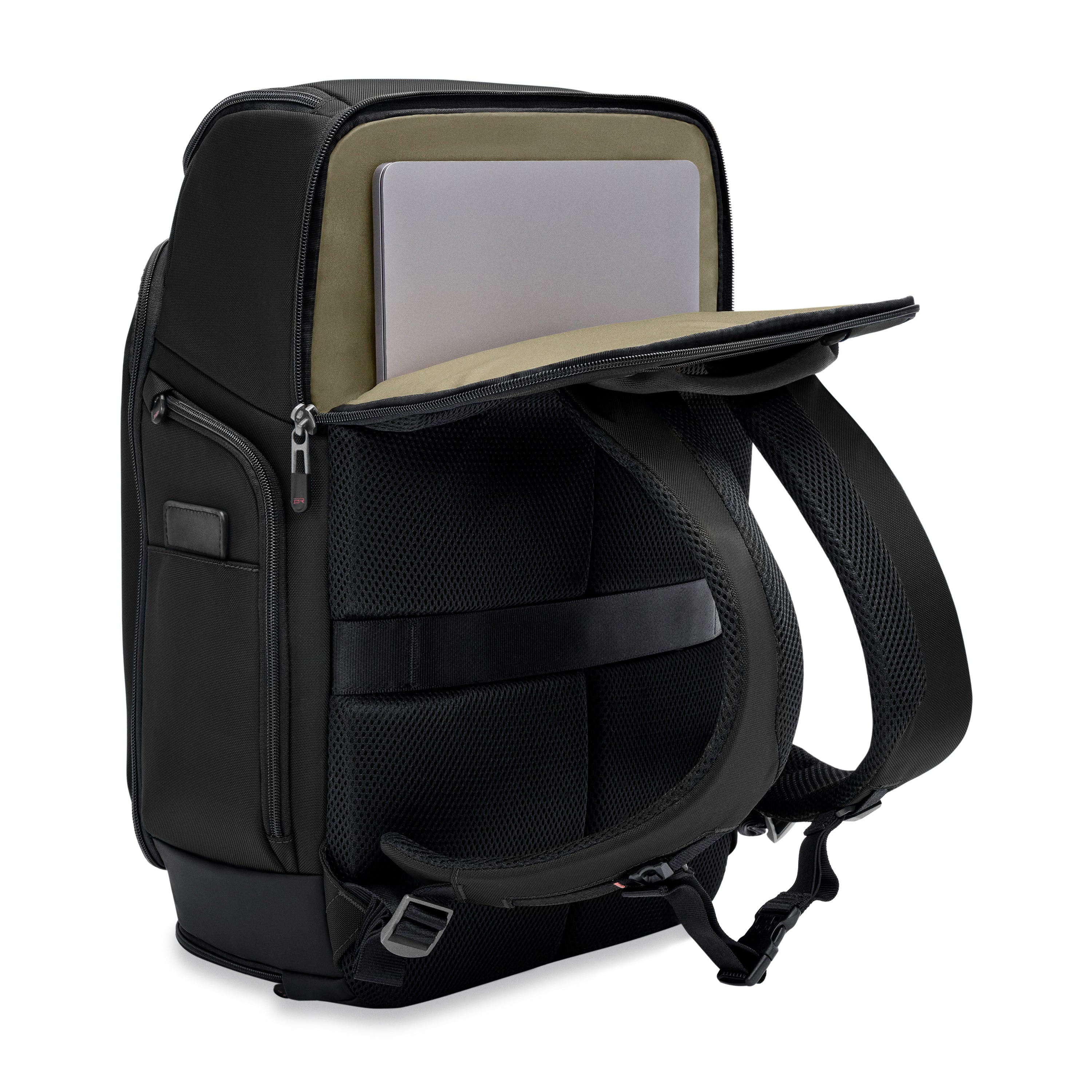 Briggs & Riley ZDX U-Zip Travel Backpack in Black — interior view 8 # color_Black
