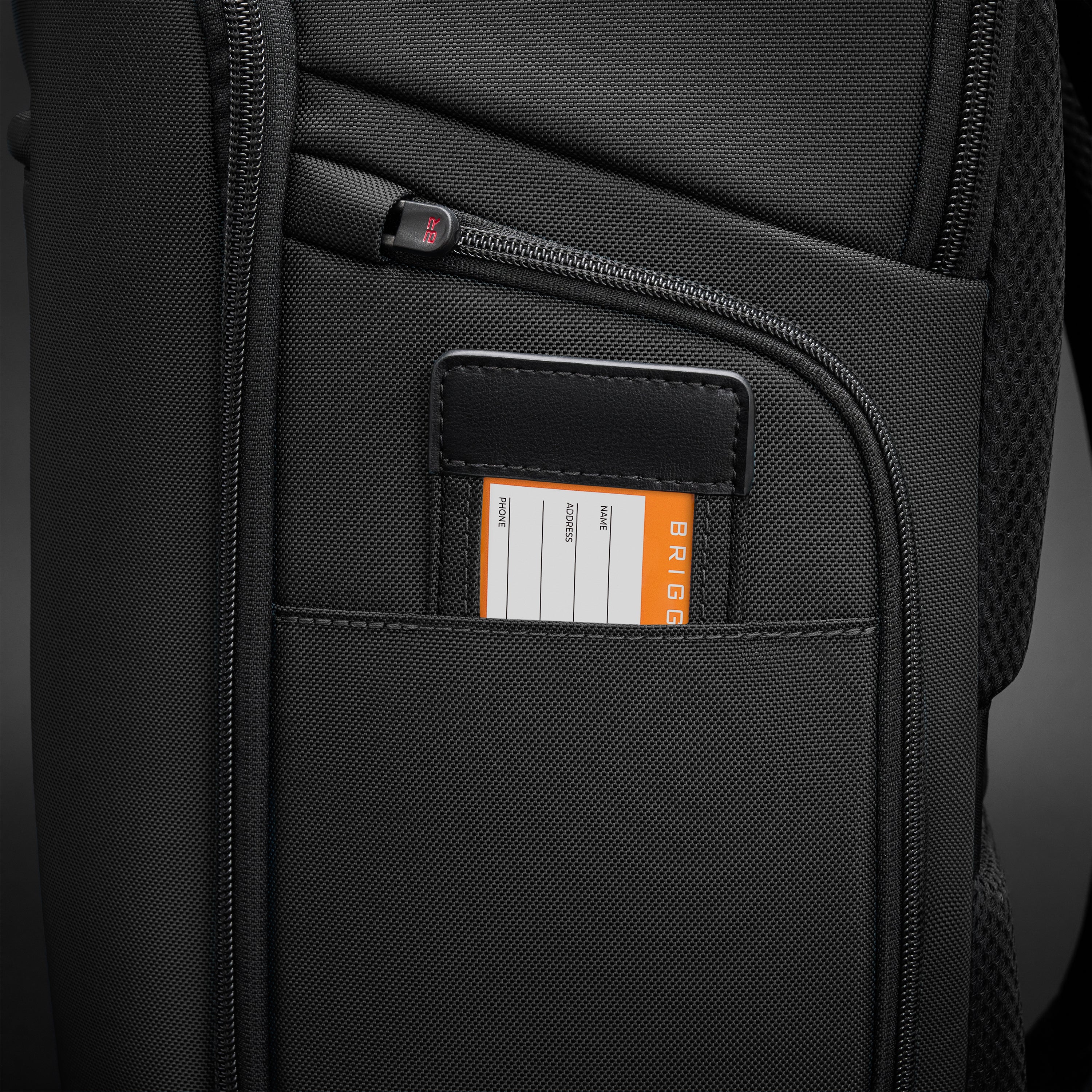 Briggs & Riley ZDX U-Zip Travel Backpack in Black — detail view 3 # color_Black