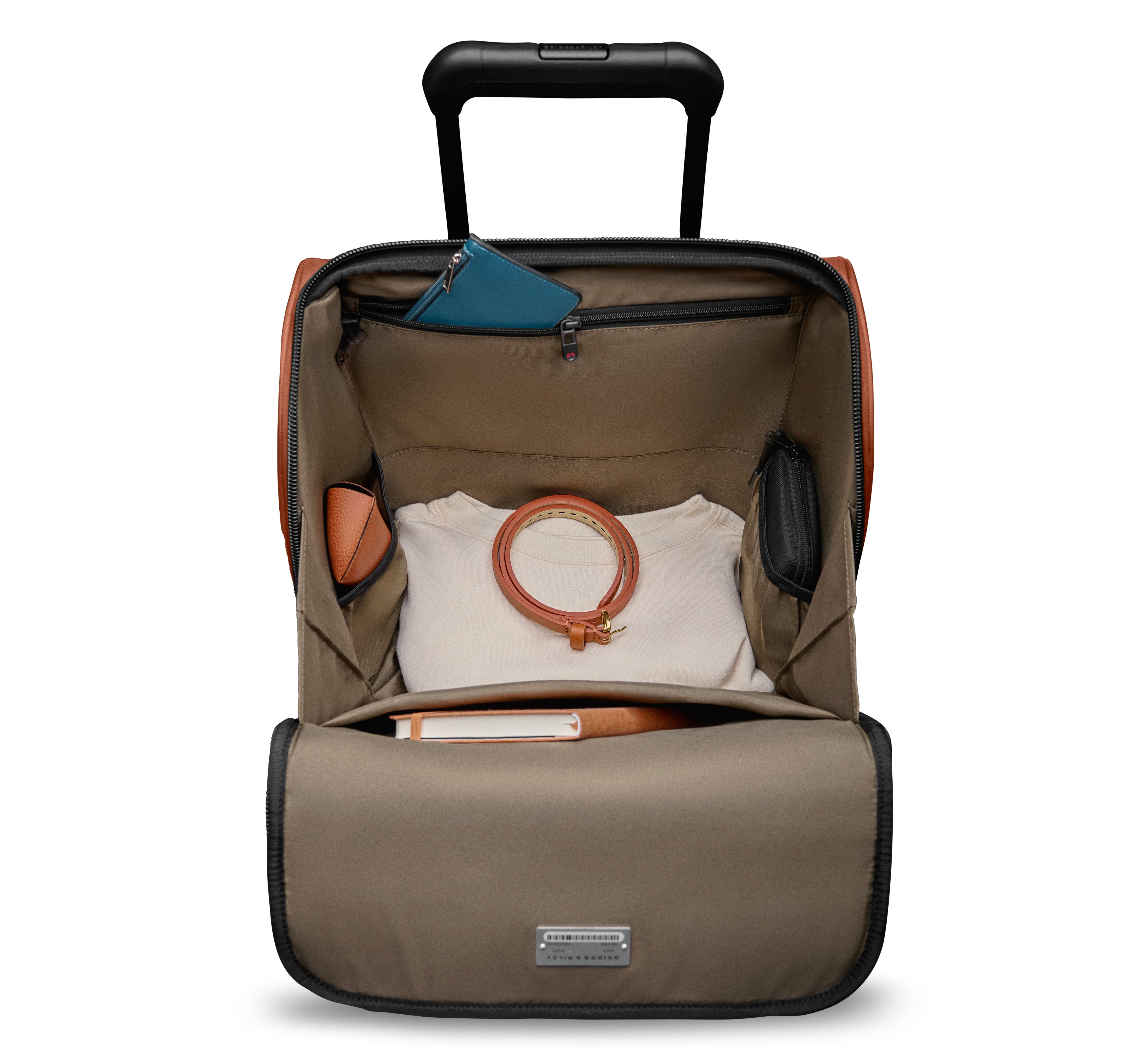 Briggs & Riley ZDX Cabin Spinner in Canyon — interior view # color_Canyon