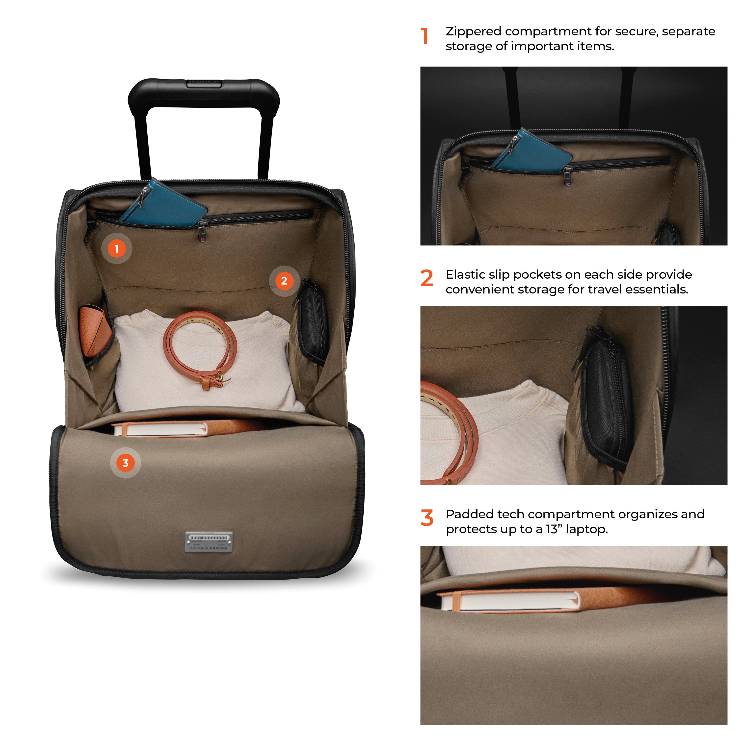 Briggs & Riley ZDX Cabin Spinner in Canyon — detail view # color_Canyon