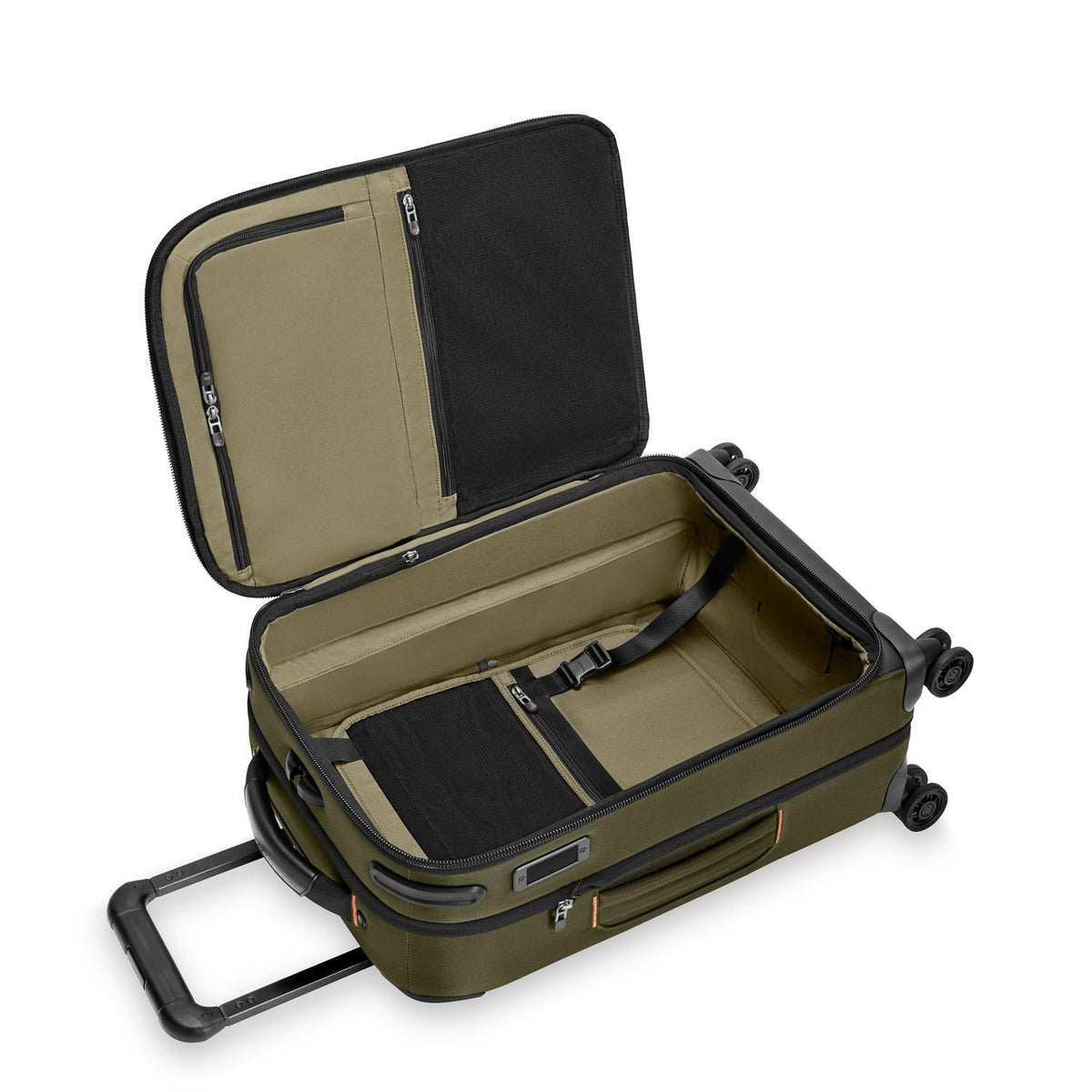 Briggs & Riley ZDX Global 21" Carry-On Expandable Spinner in Hunter — interior view
