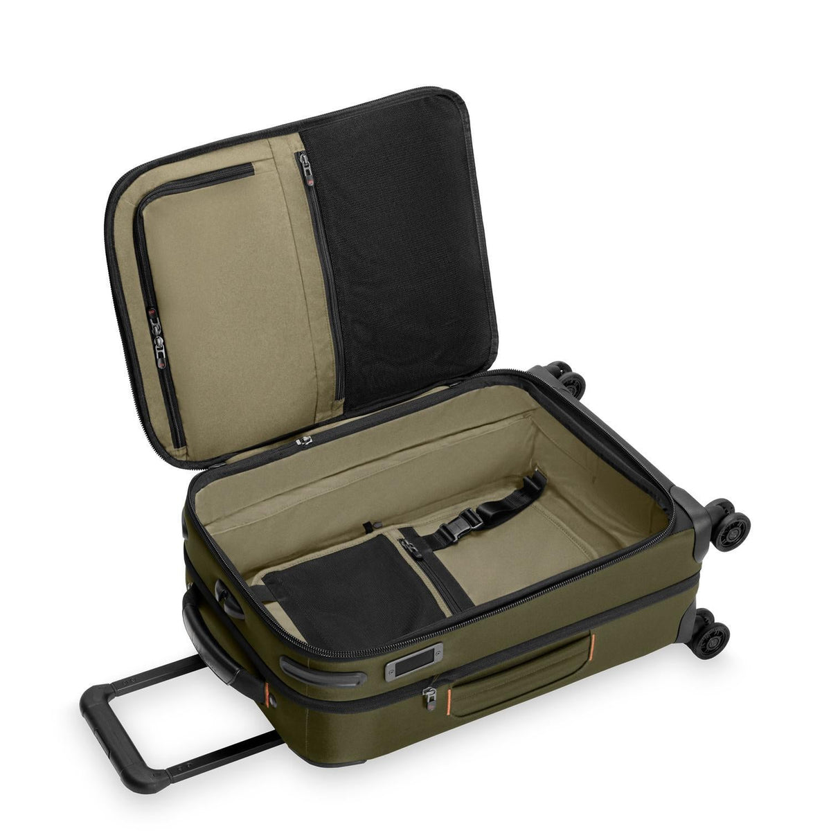 Briggs & Riley ZDX Essential 22" Carry-On Expandable Spinner in Hunter — interior view