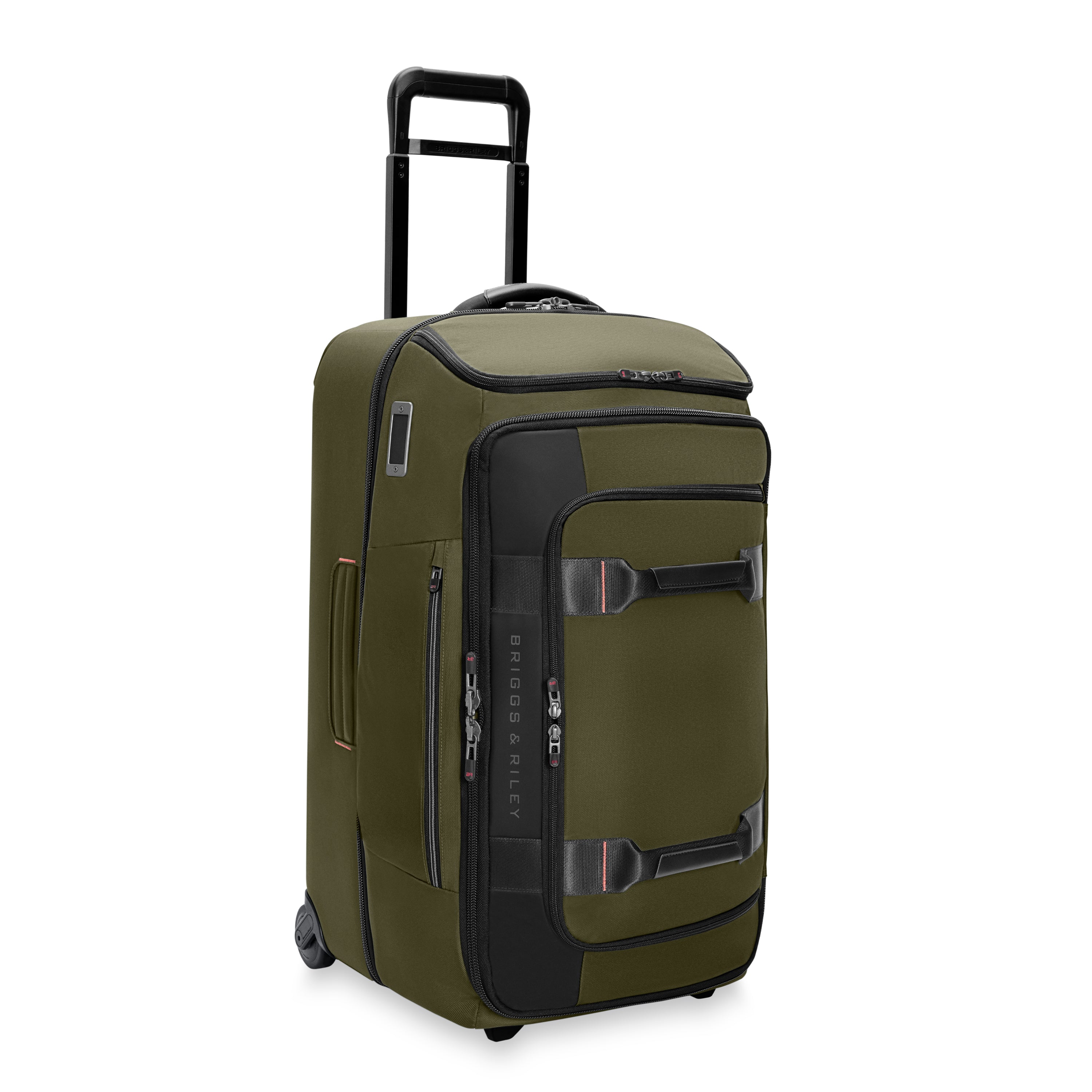 Briggs & Riley ZDX Medium 2-Wheel Duffle in Hunter — angle view 3 # color_Hunter