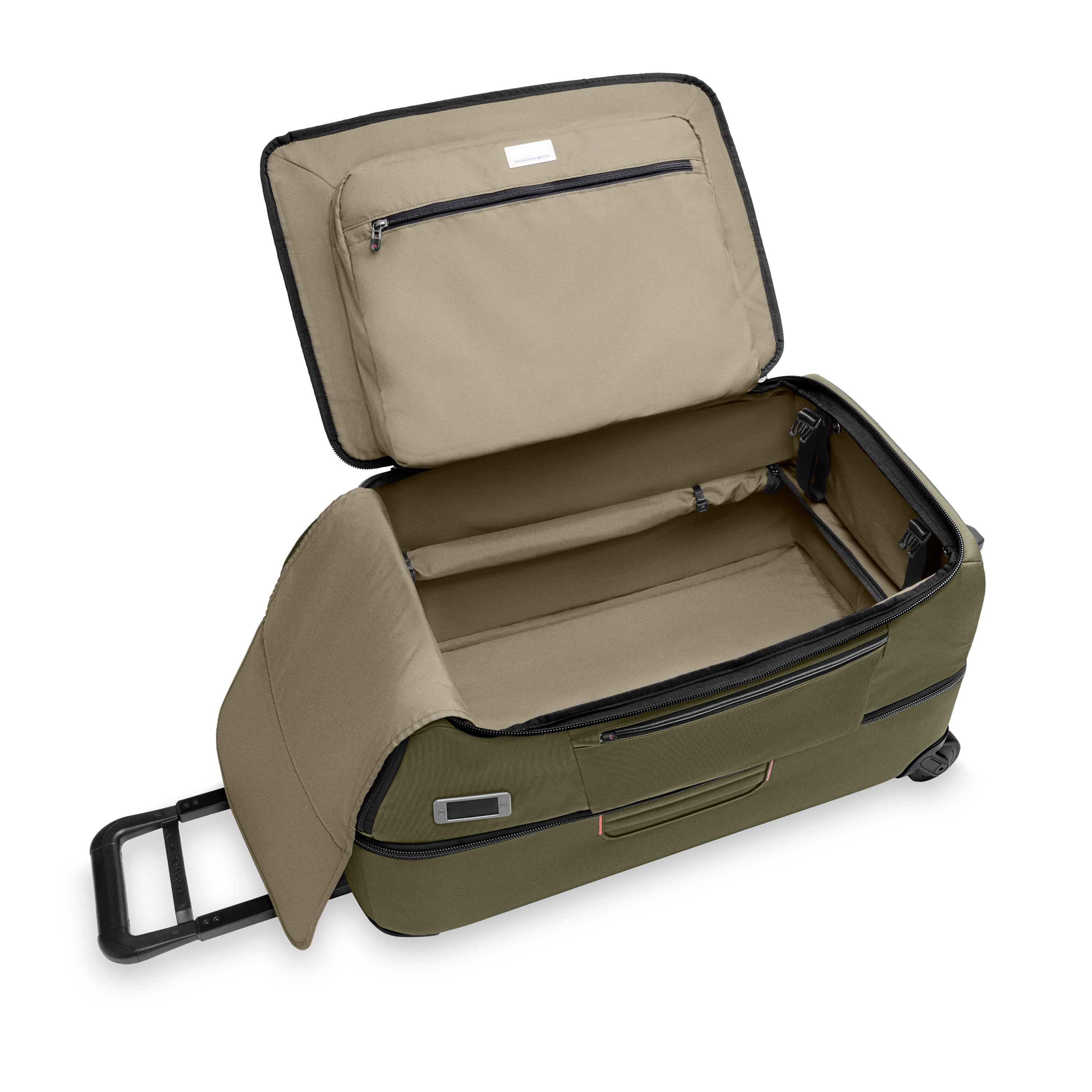 Briggs & Riley ZDX Medium 2-Wheel Duffle in Hunter — interior view 5 # color_Hunter