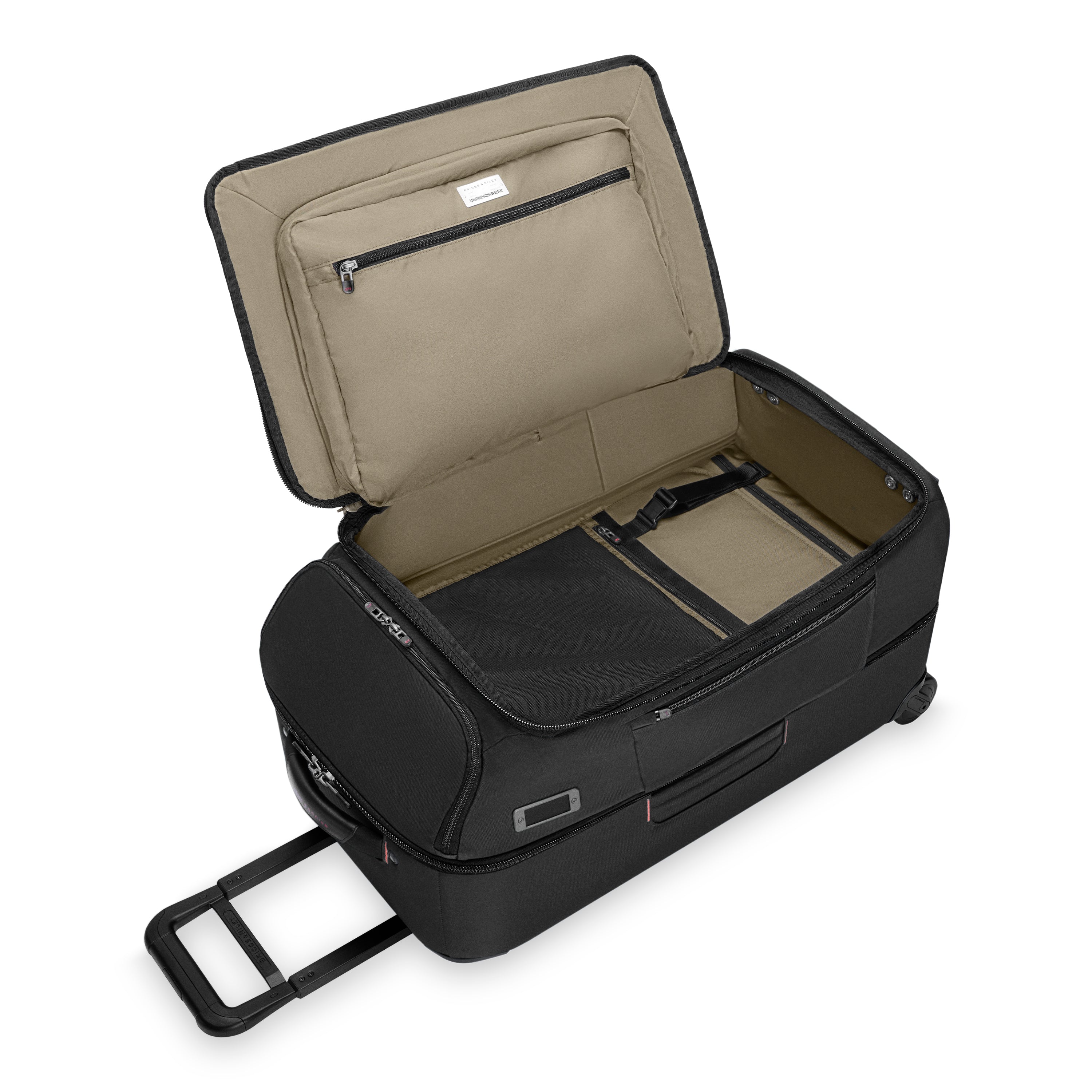Briggs & Riley ZDX Medium 2-Wheel Duffle in Black — interior view 3 # color_Black