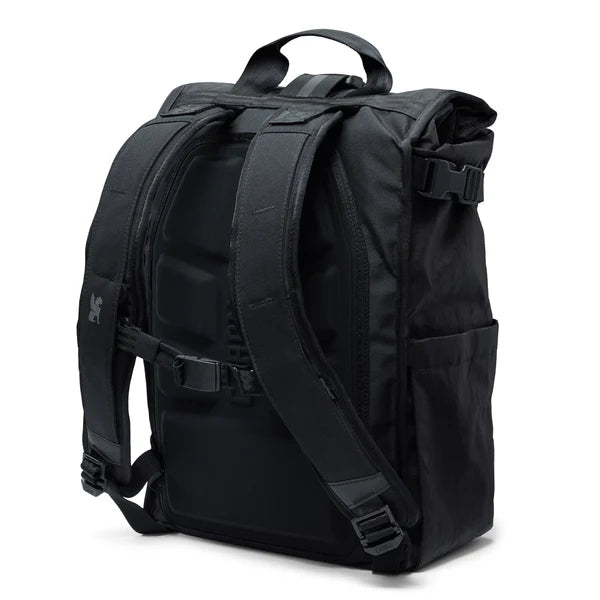 Chrome Industries Barrage 18L backpack – person wearing the backpack, rear