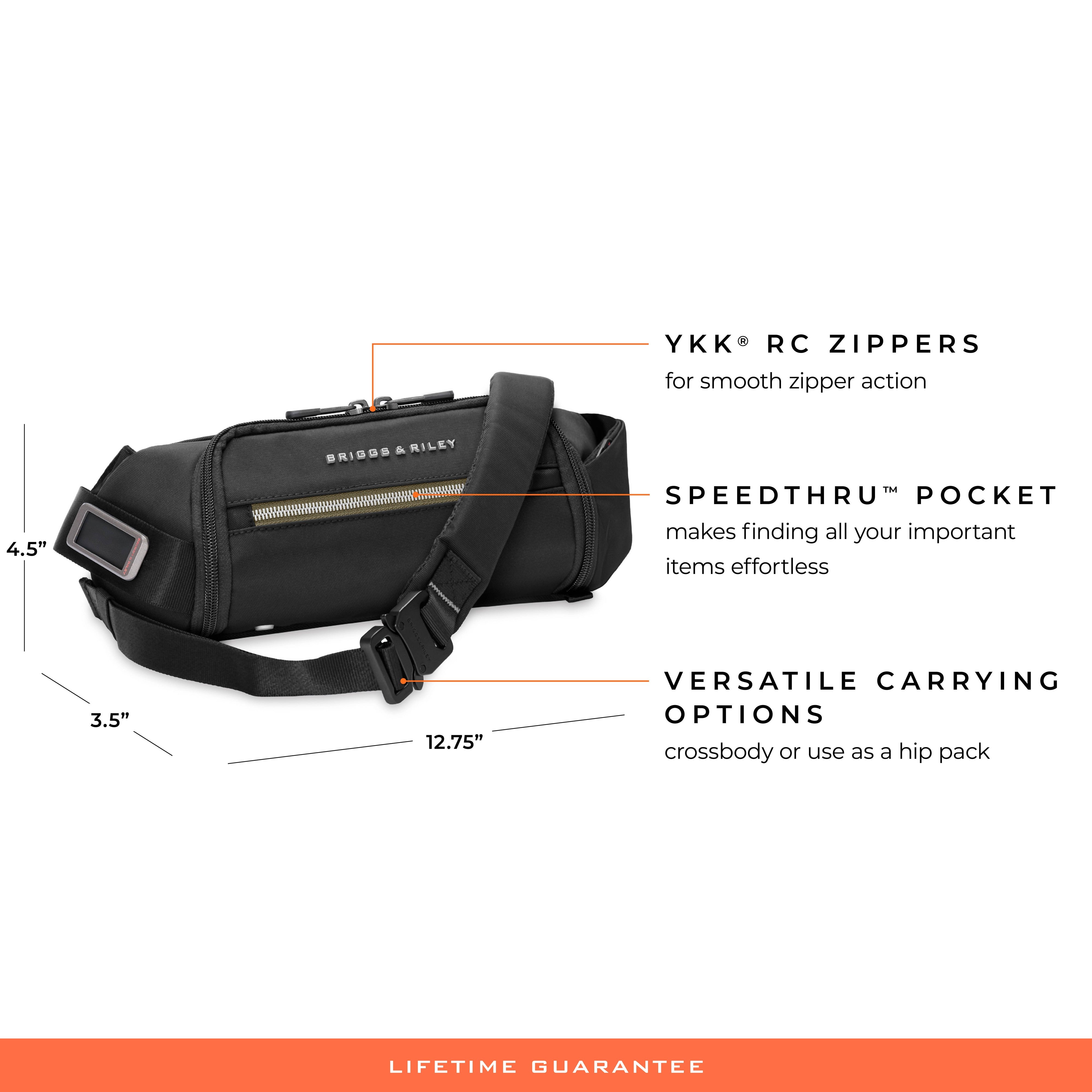 Briggs & Riley HTA Sling Bag in Black — detail view 7