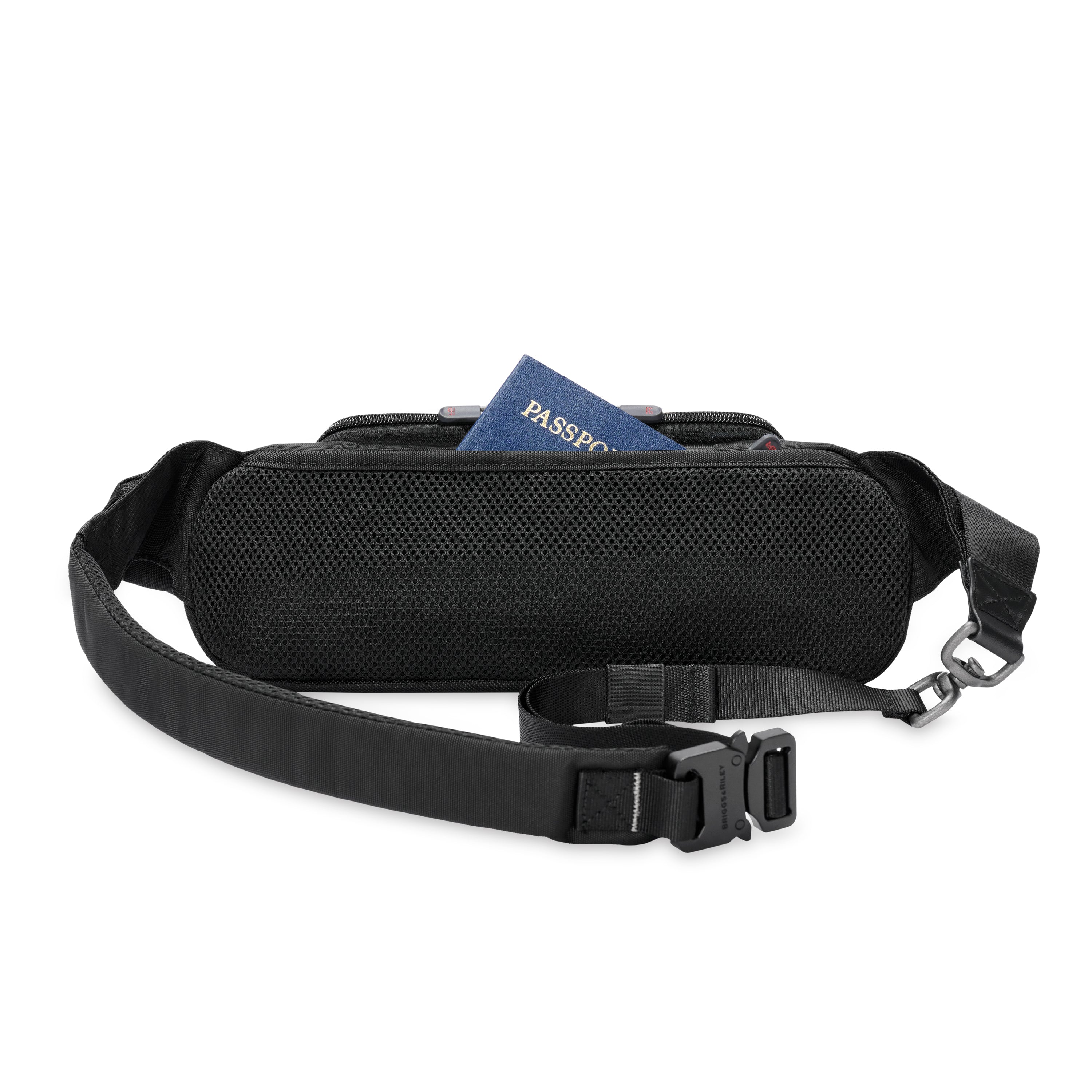 Briggs & Riley HTA Sling Bag in Black — back view