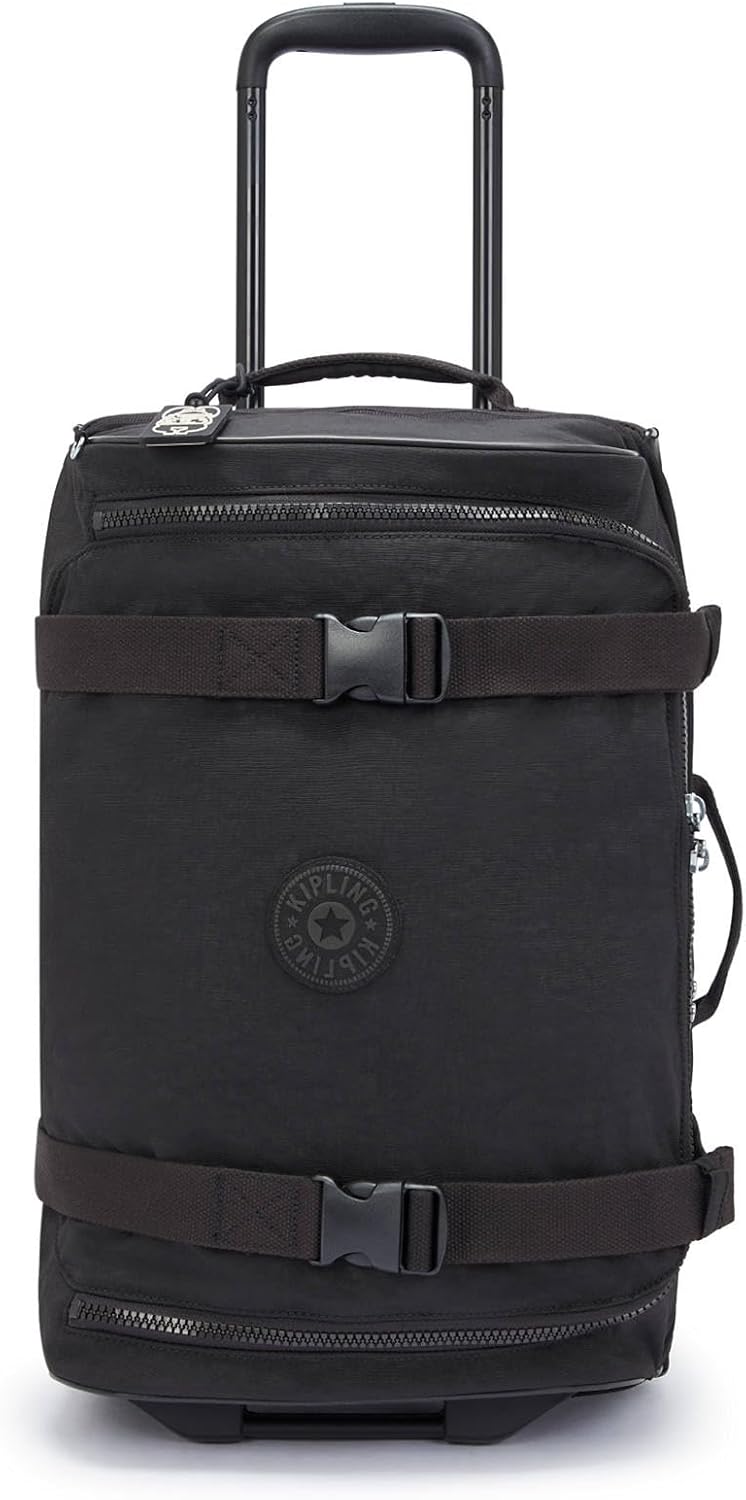 Kipling Aviana Small Rolling Carry-On Luggage in Black Noir — front view # color_Black Noir
